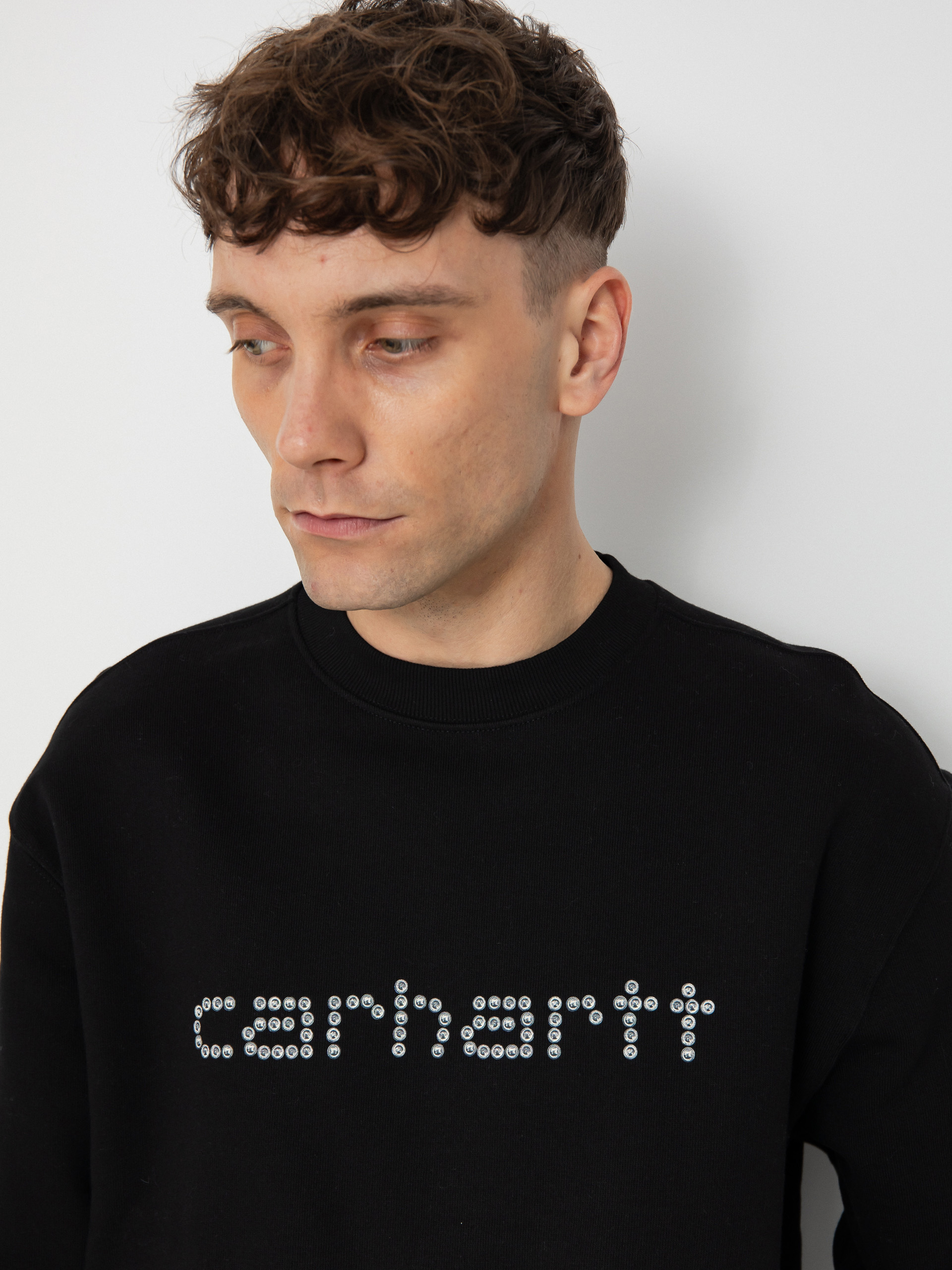 Mikina Carhartt WIP Rivet Script (black)