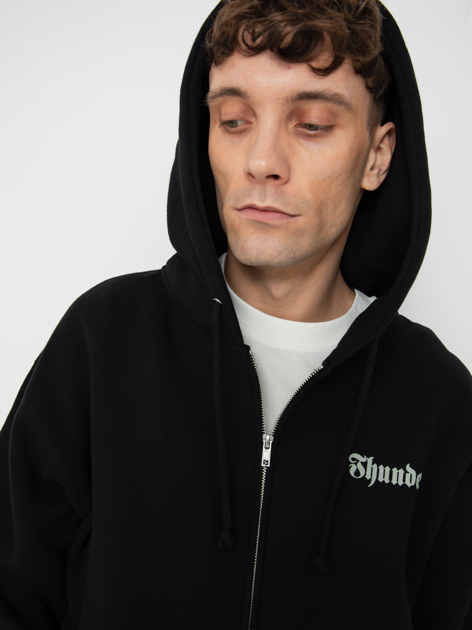 Mikina s kapucňou Thunder World Wide ZHD (black/grey)