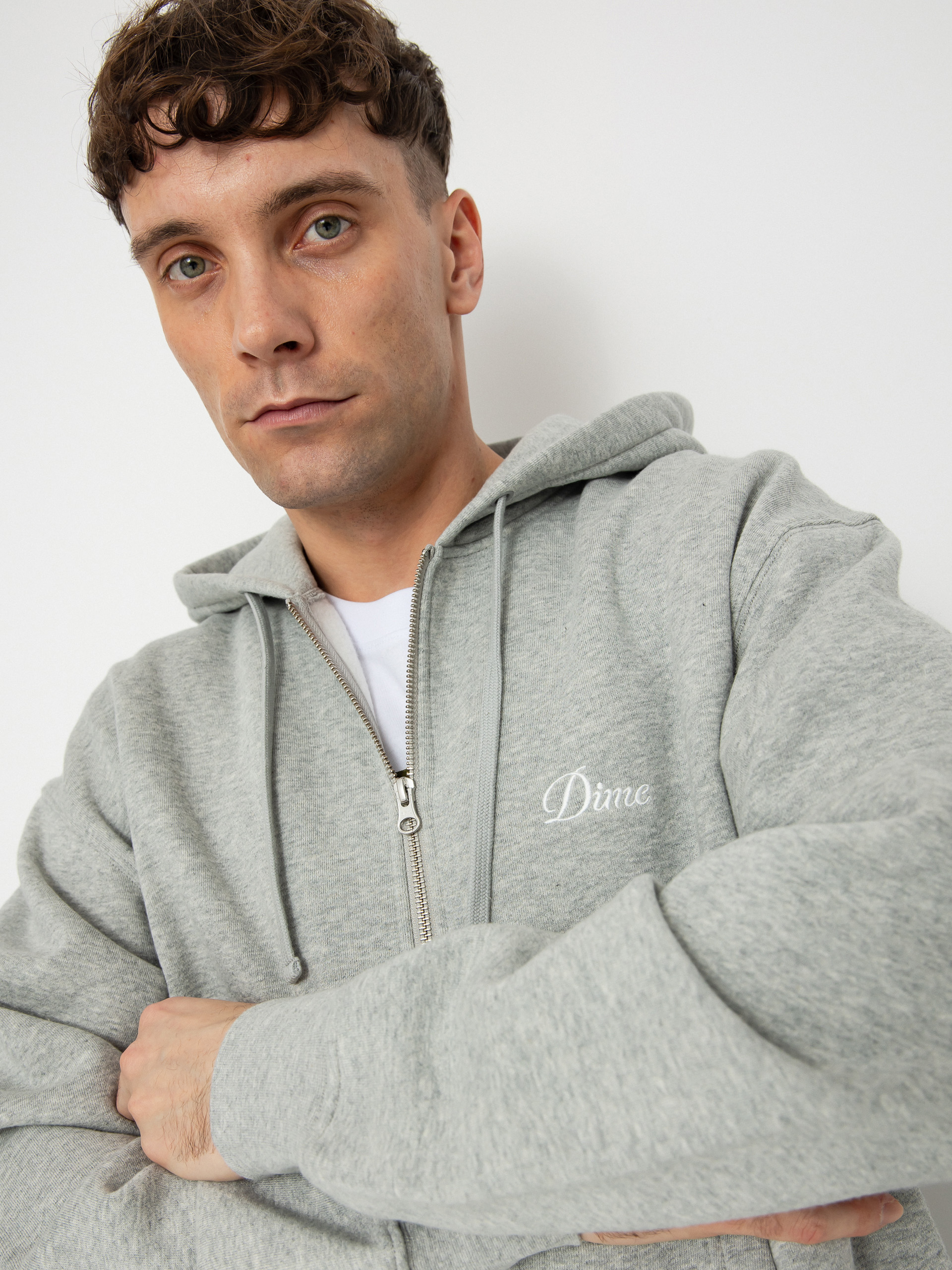 Mikina s kapucňou Dime Cursive Small Logo ZHD (heather gray)