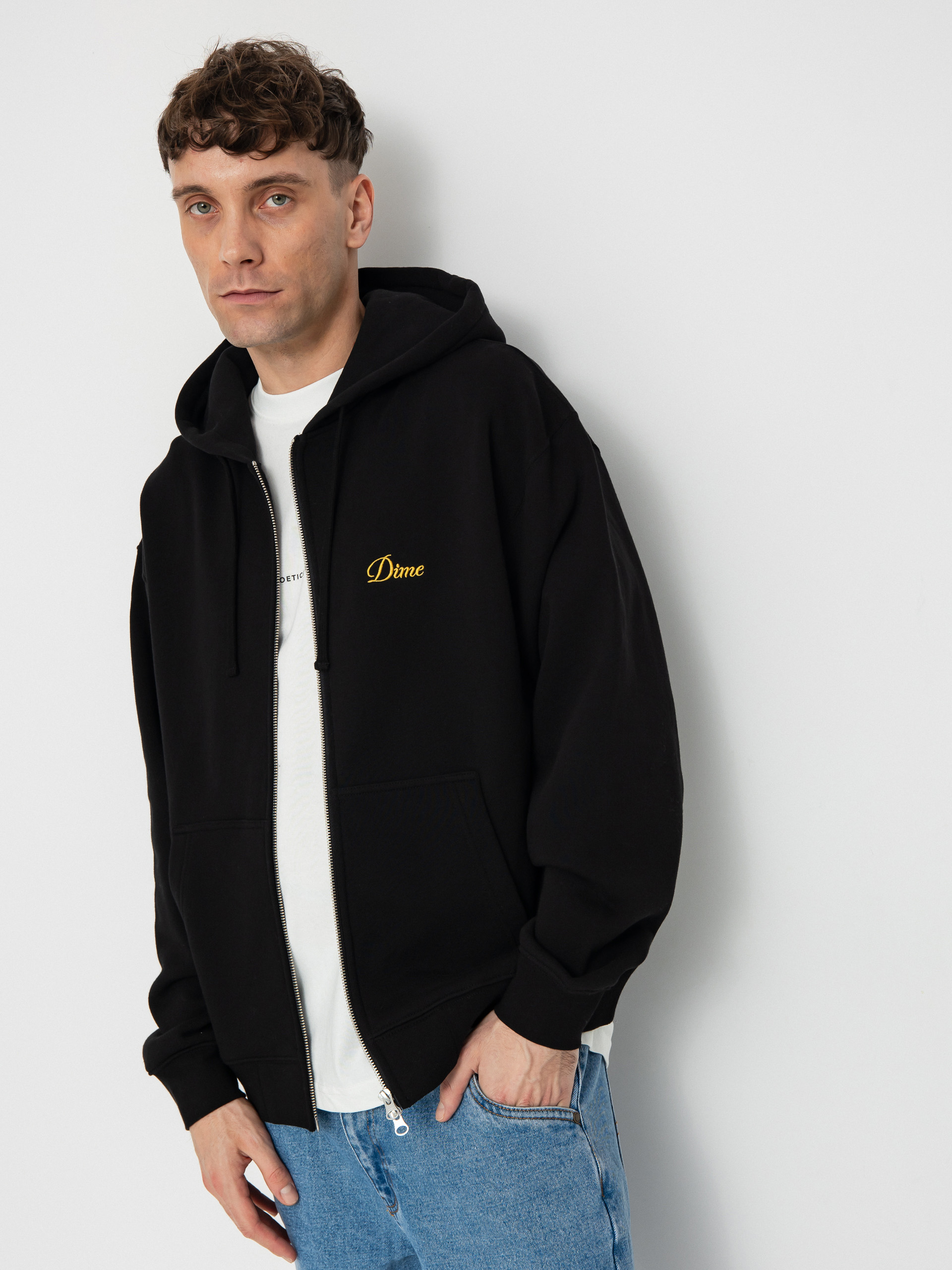 Mikina s kapucňou Dime Cursive Small Logo ZHD (black)