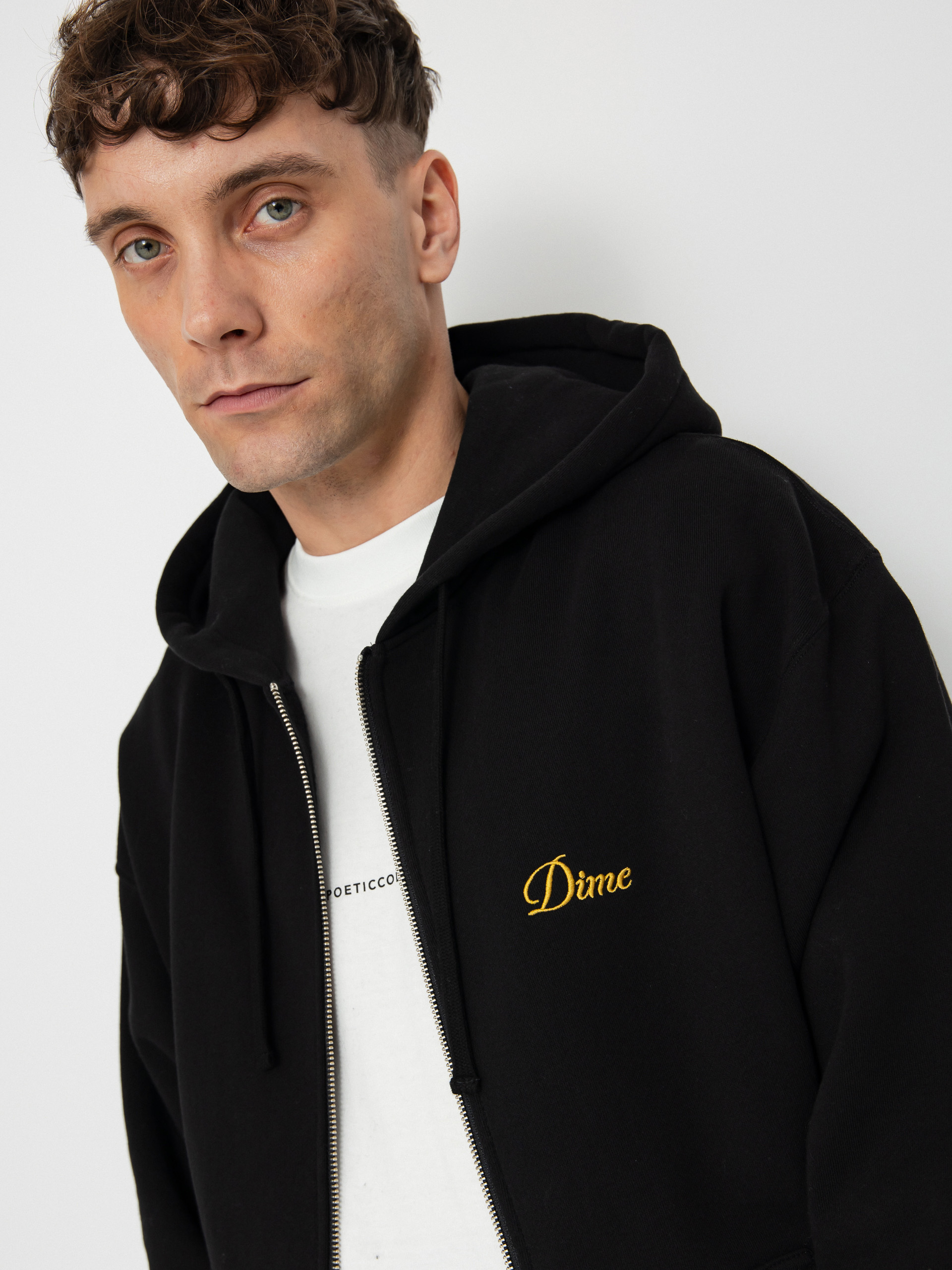 Mikina s kapucňou Dime Cursive Small Logo ZHD (black)