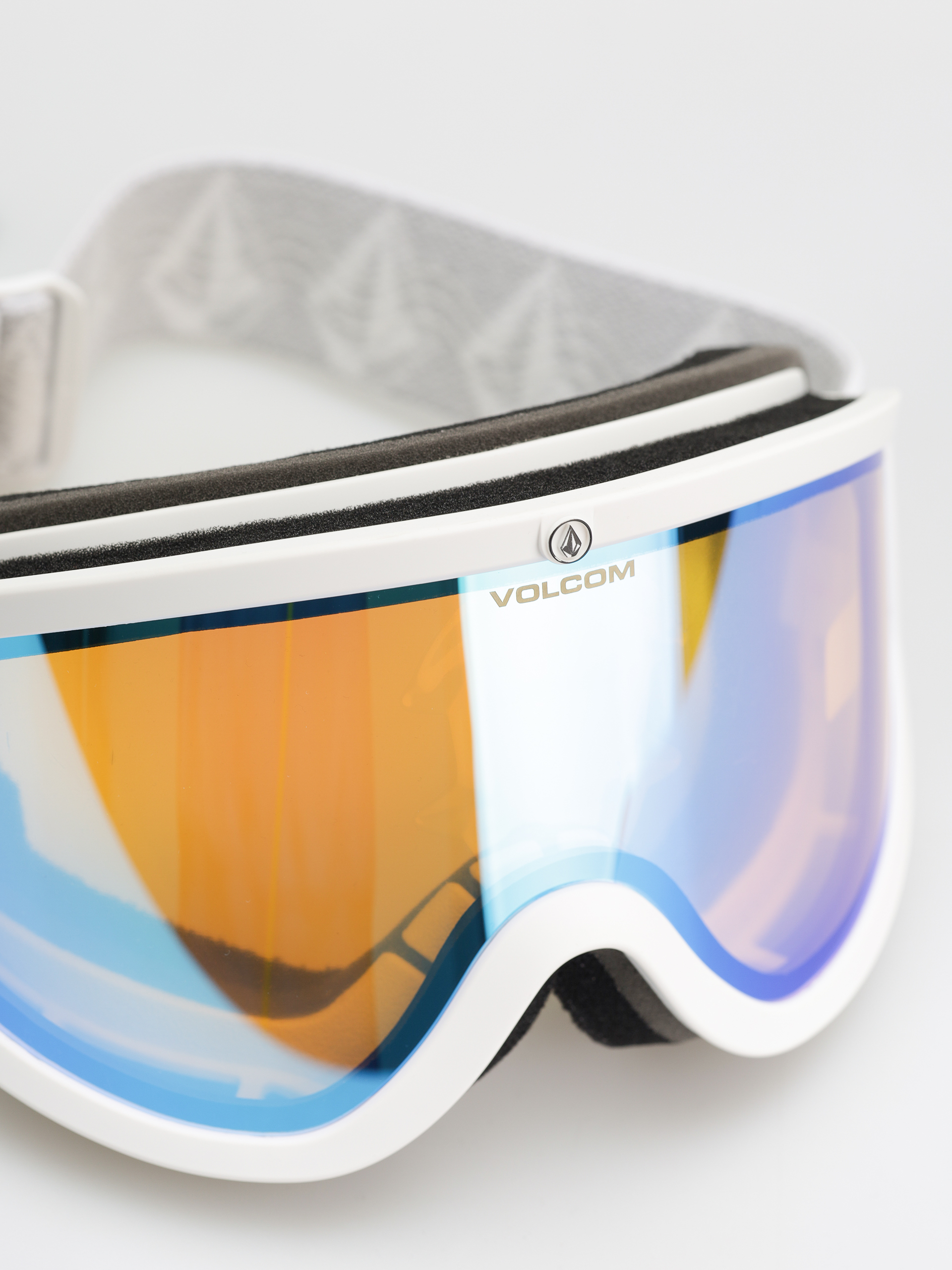 Snowboardové okuliare Volcom Footprints (matte white stone/ice chrome+bl dark grey)