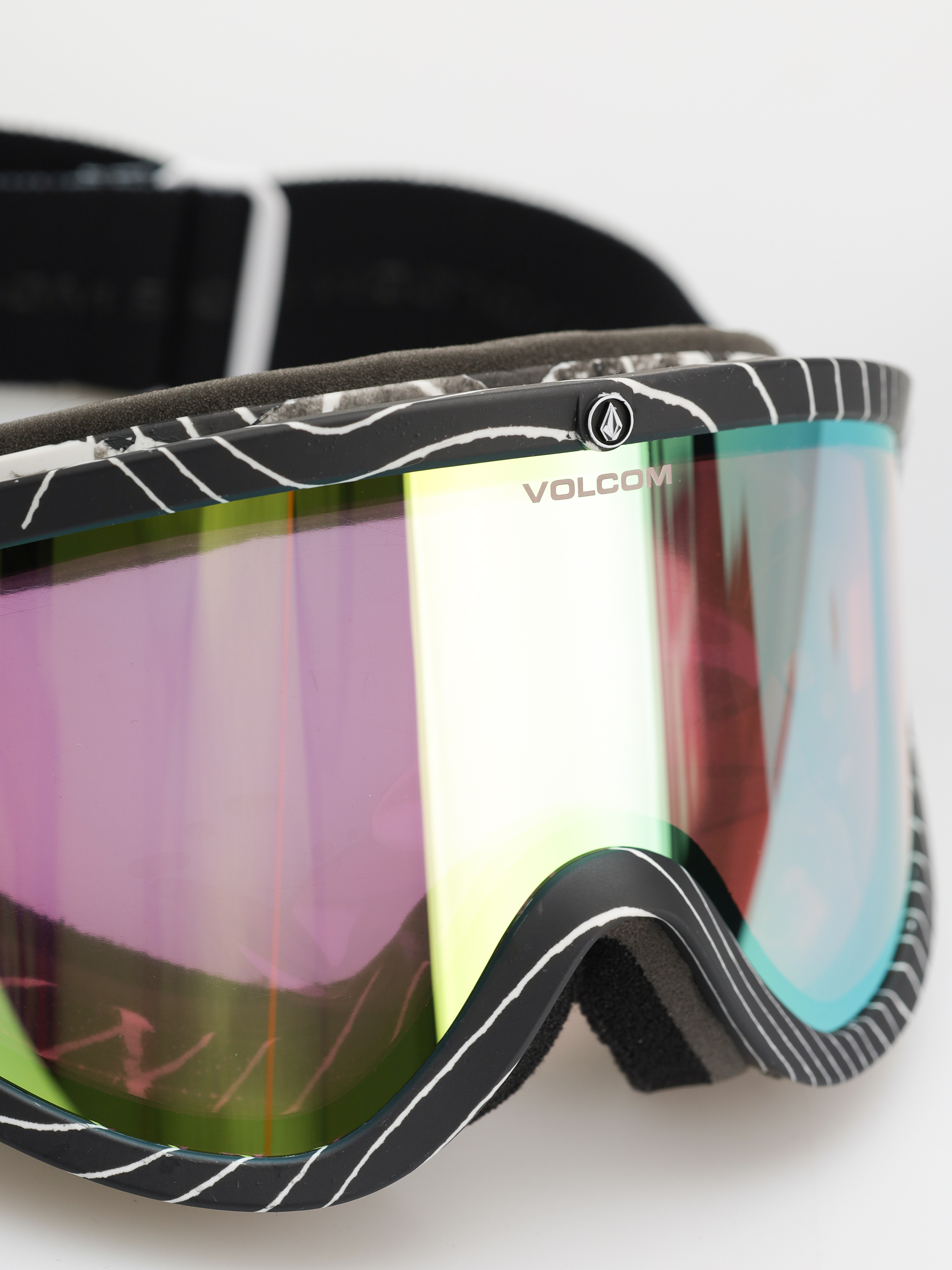 Snowboardové okuliare Volcom Footprints (op art/gold chrome+bl rose)