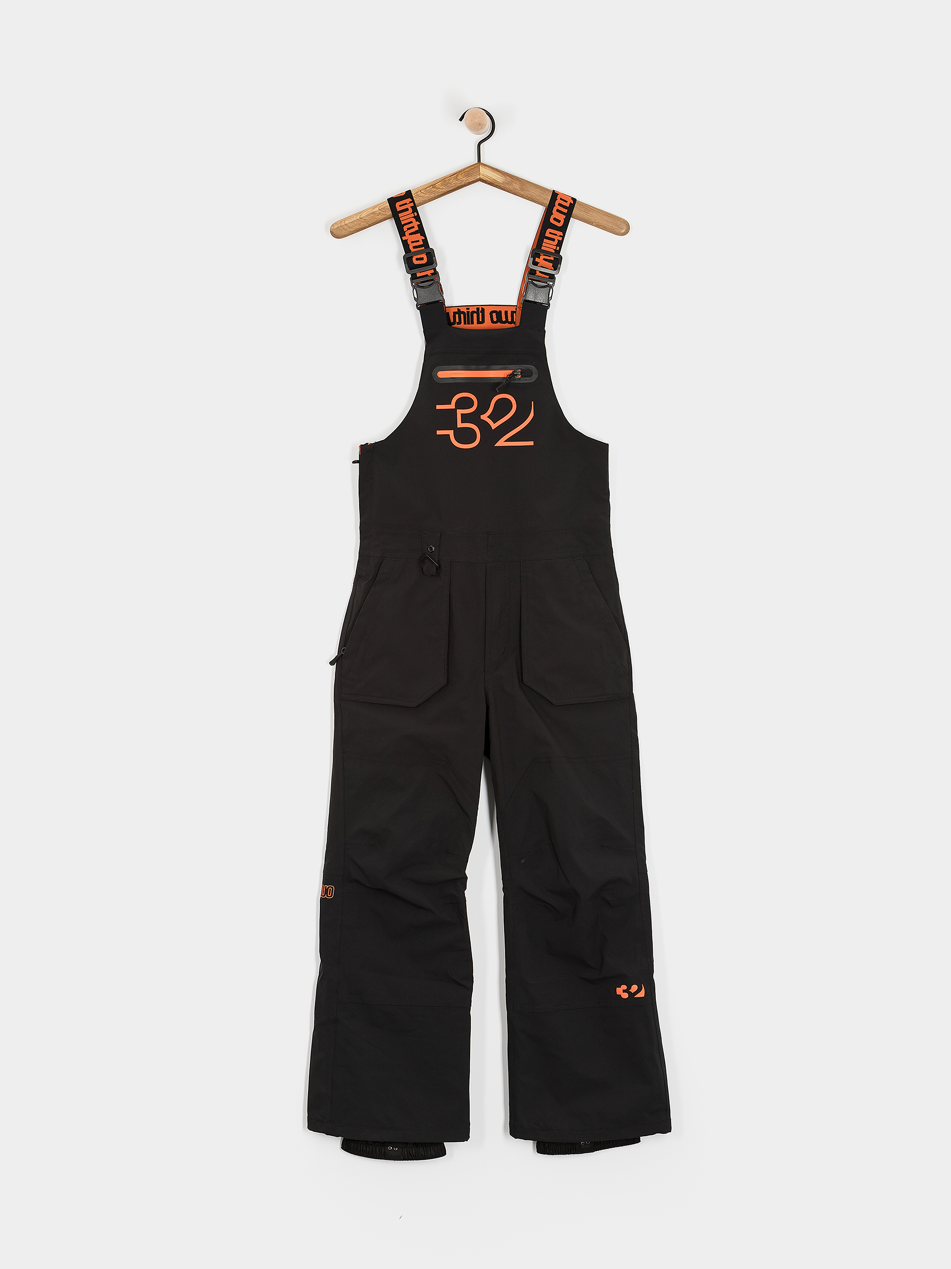 Snowboardové nohavice ThirtyTwo Youth Basement Bib JR (black/orange)