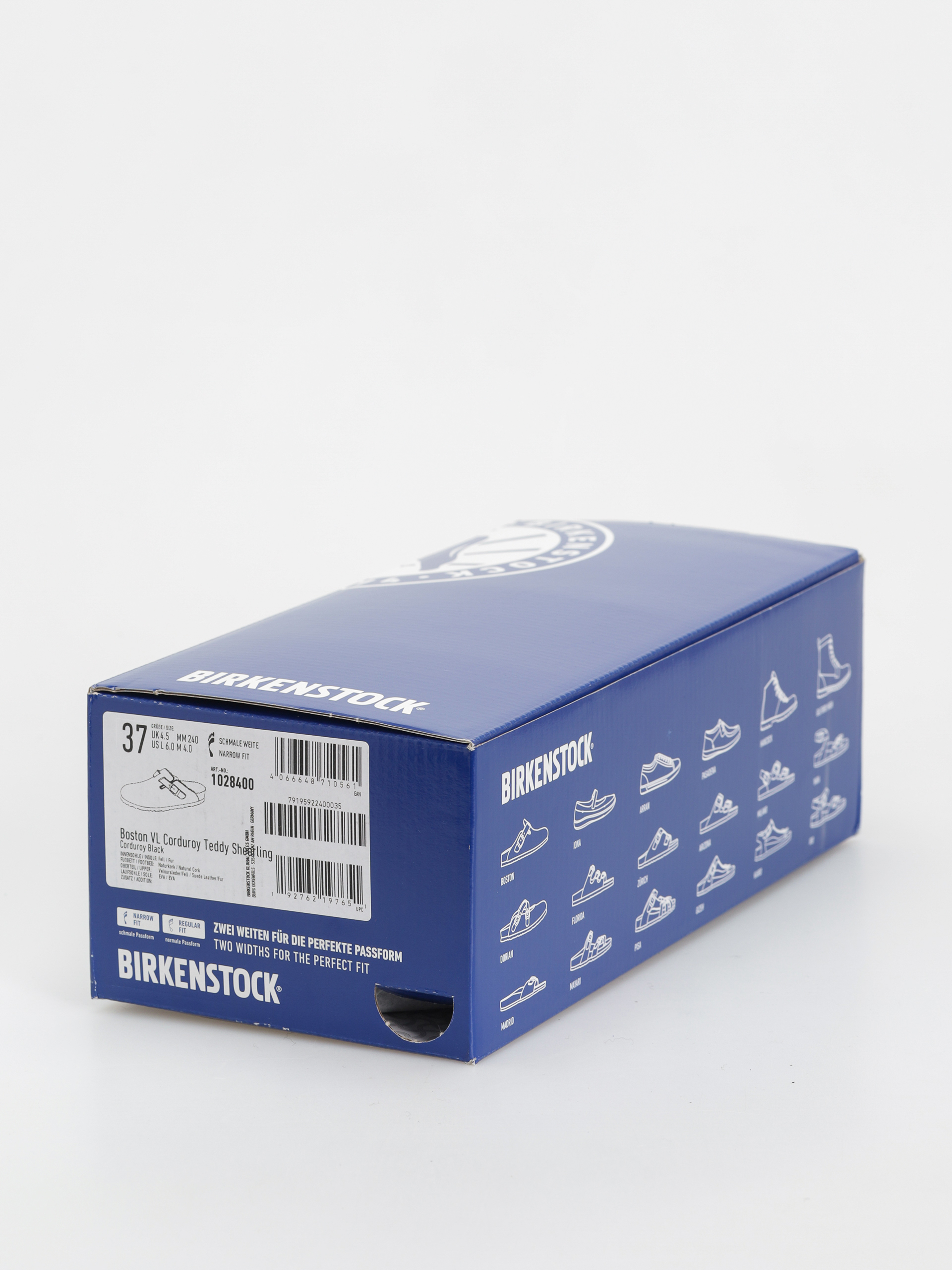 Šľapky Birkenstock Boston VL Fell Suede Leather Fur Narrow Wmn (corduroy black)