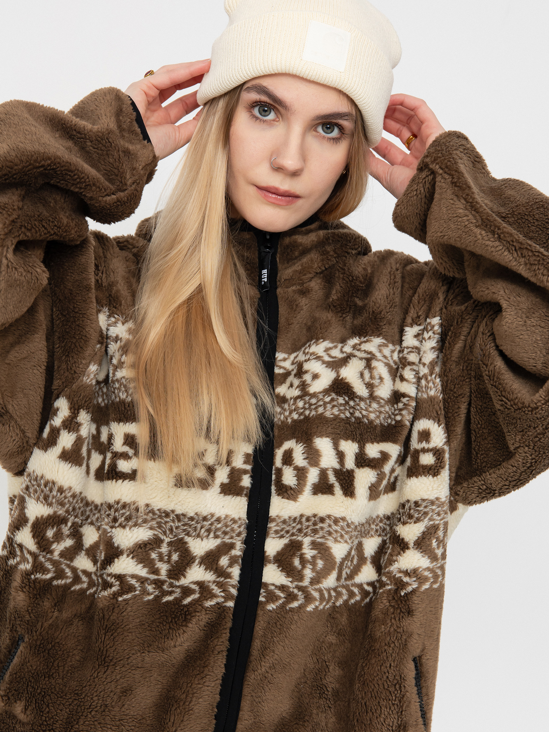 Pánsky Flísová mikina HUF X Bronze High Pile (brown)