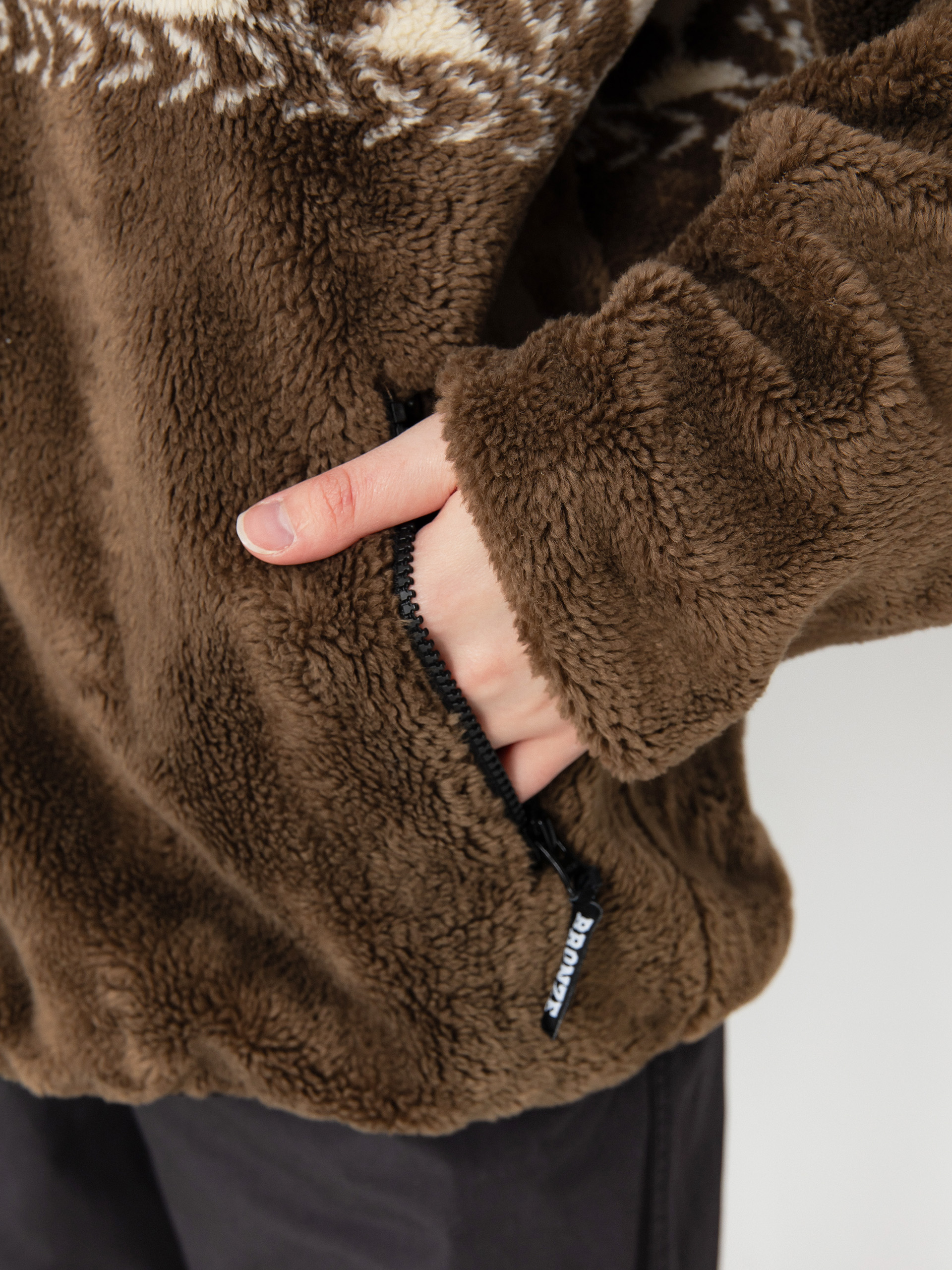 Pánsky Flísová mikina HUF X Bronze High Pile (brown)