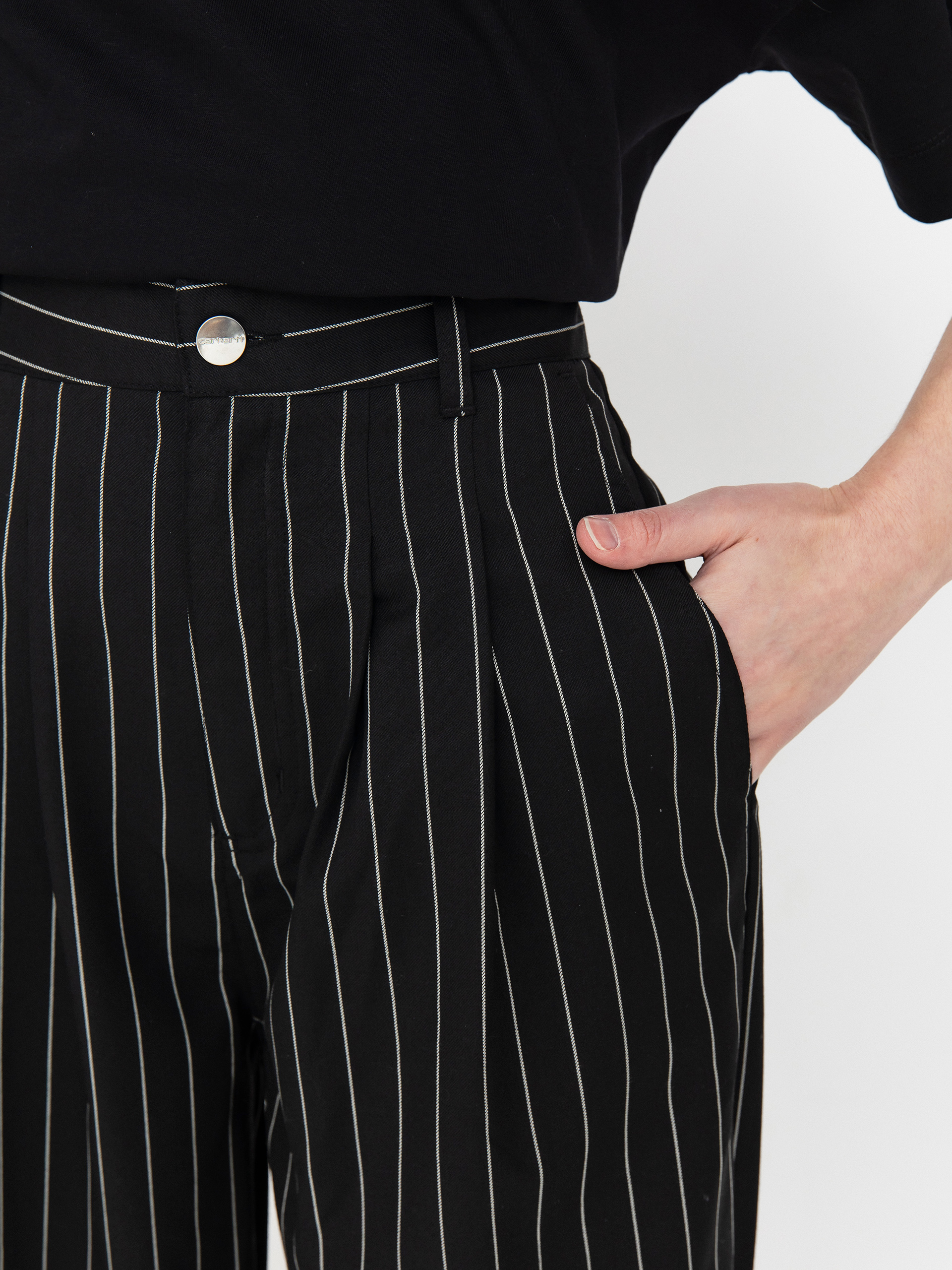 Nohavice Carhartt WIP Seaton Wmn (seaton stripe black)