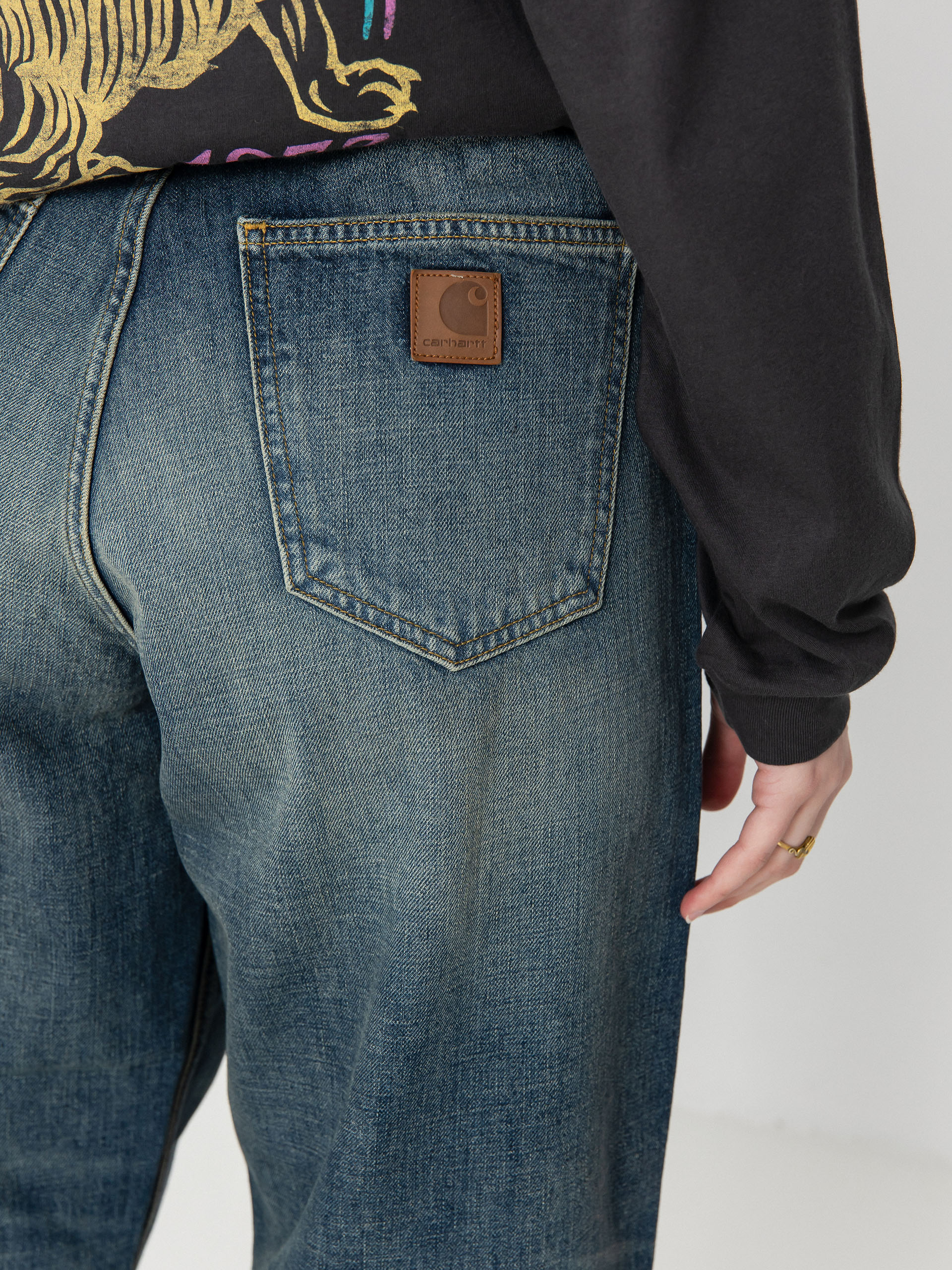 Nohavice Carhartt WIP Brandon Wmn (blue)