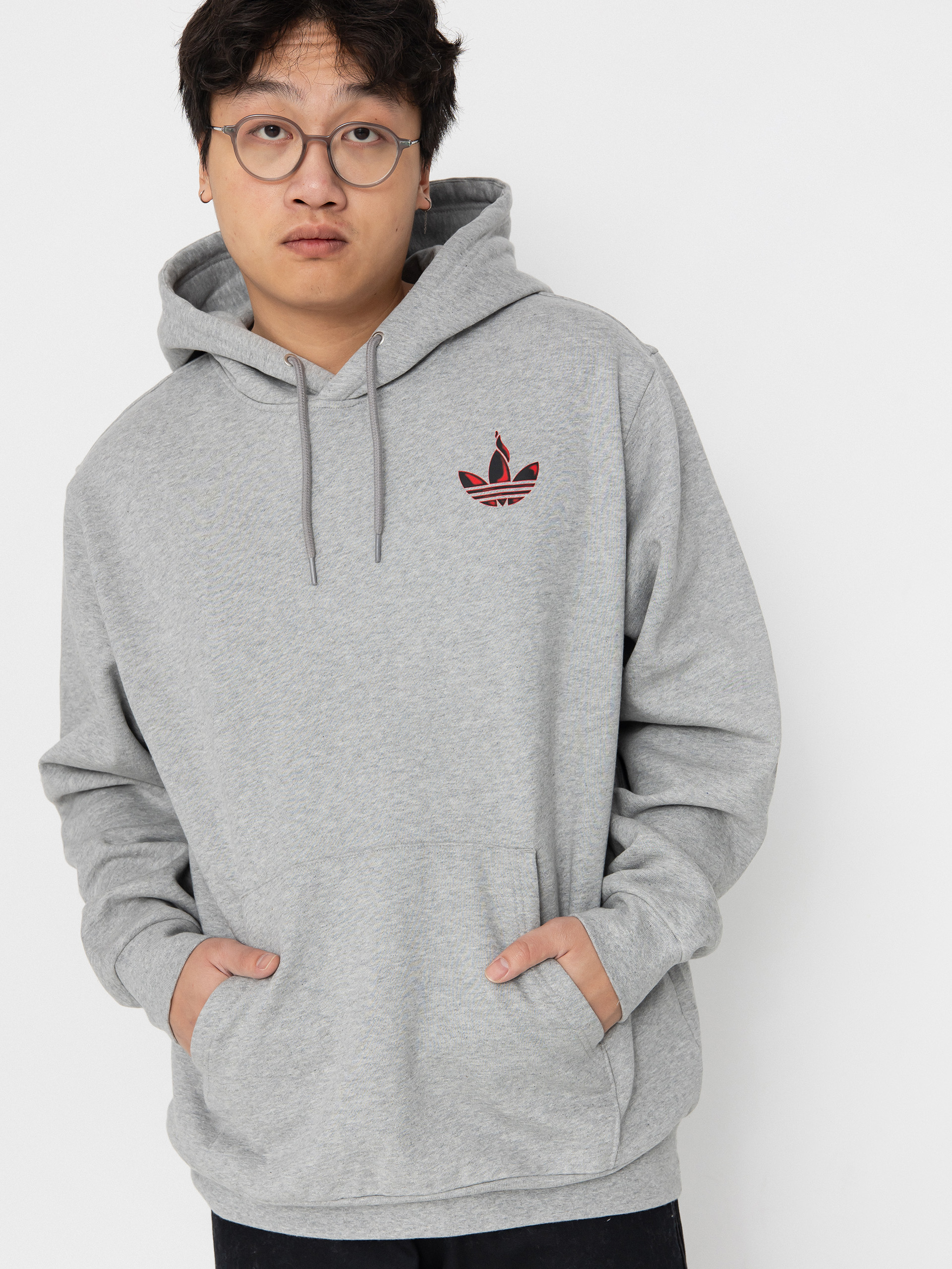 Mikina s kapucňou adidas Trf Trch HD (mgreyh/red)