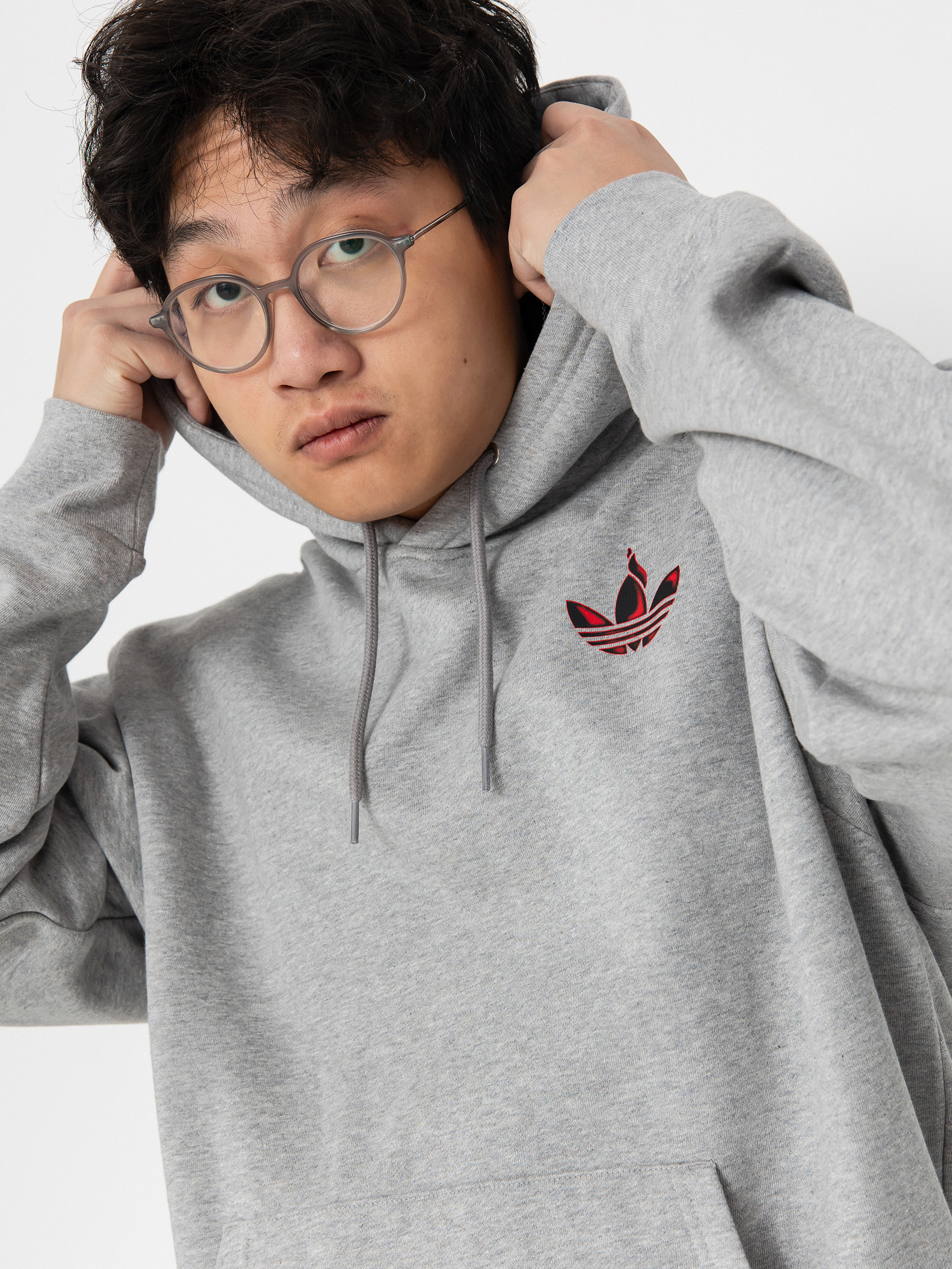 Mikina s kapucňou adidas Trf Trch HD (mgreyh/red)