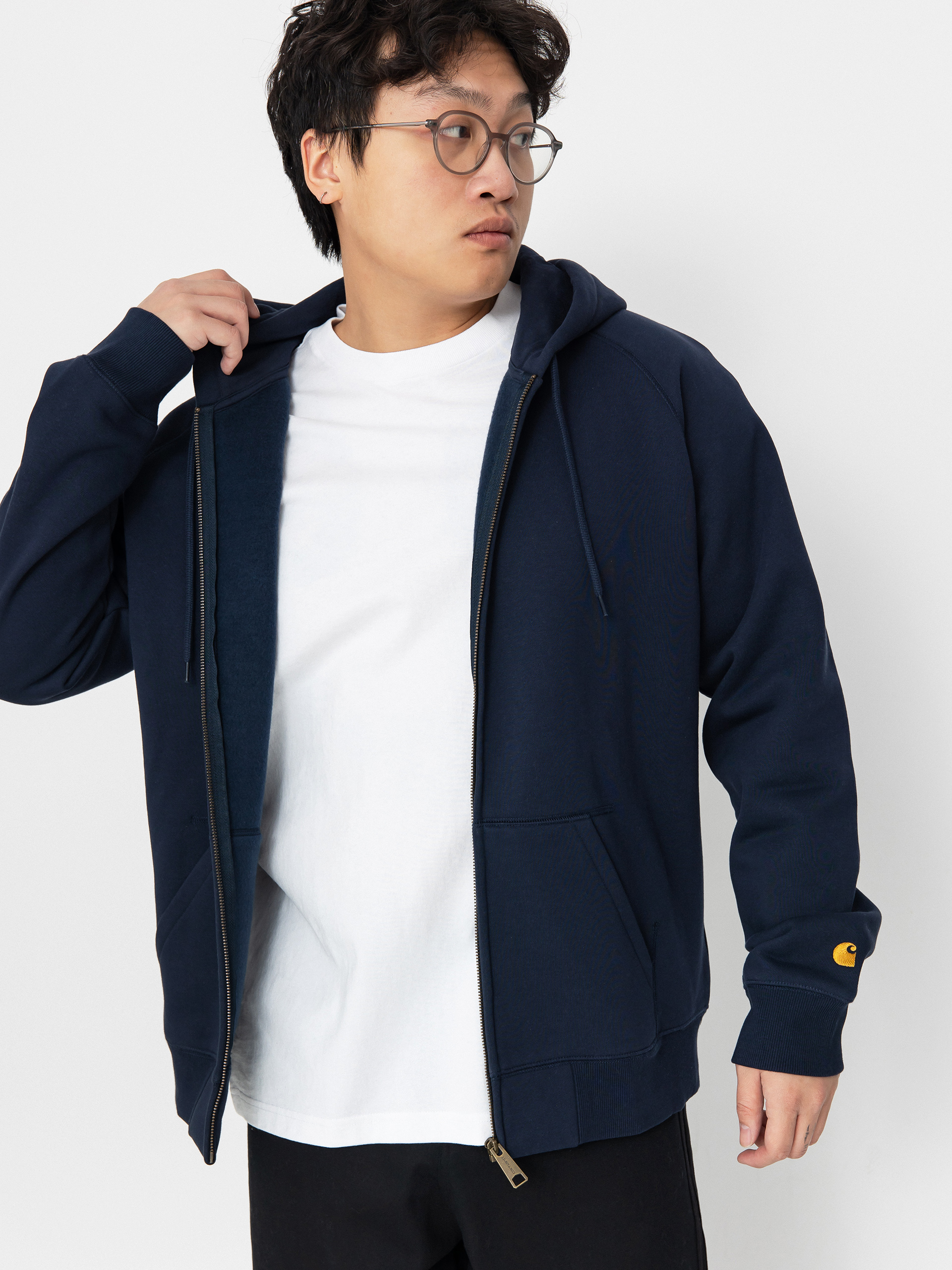 Mikina s kapucňou Carhartt WIP Chase ZHD (mizar/gold)