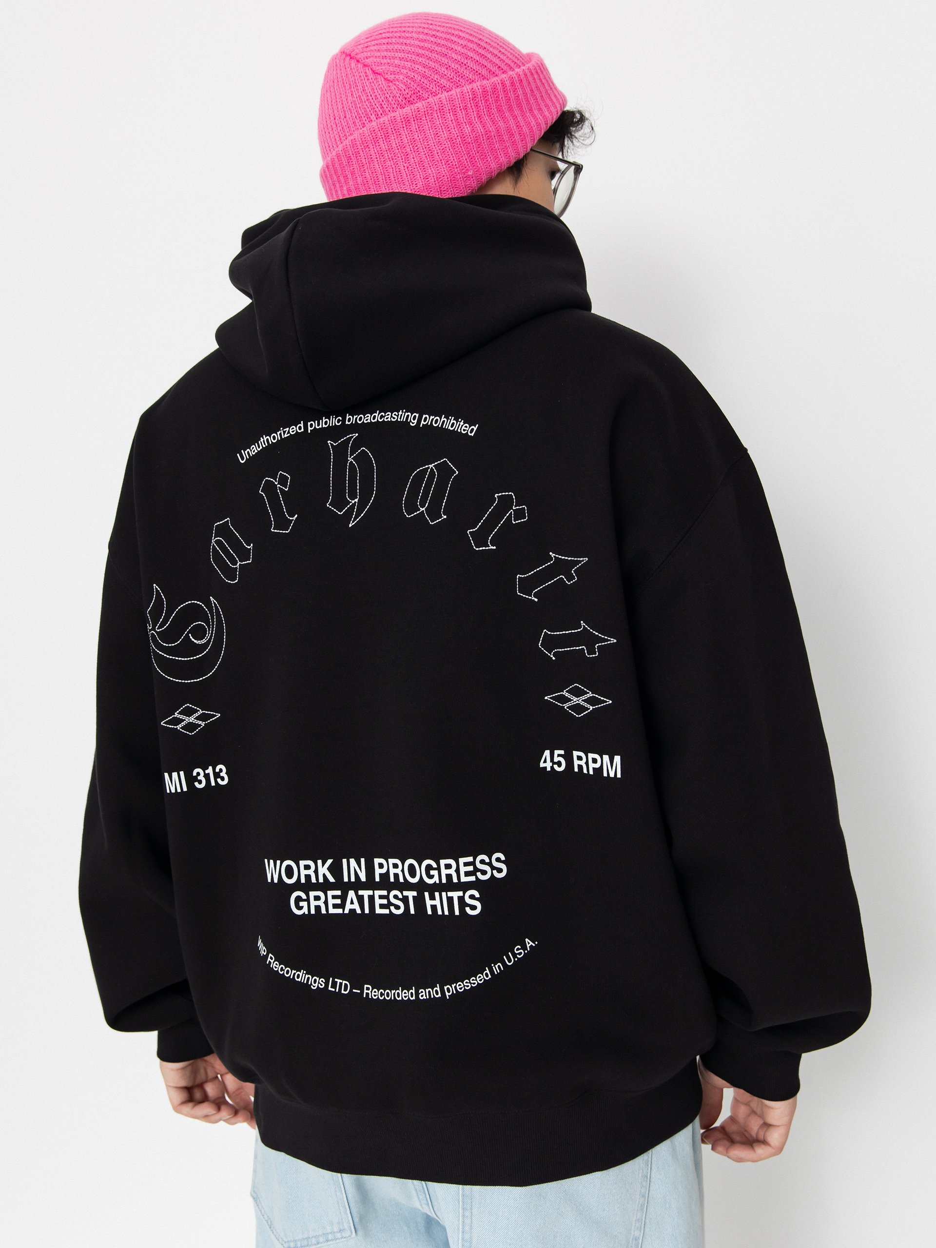 Mikina s kapucňou Carhartt WIP Greatest Hits HD (black/white)