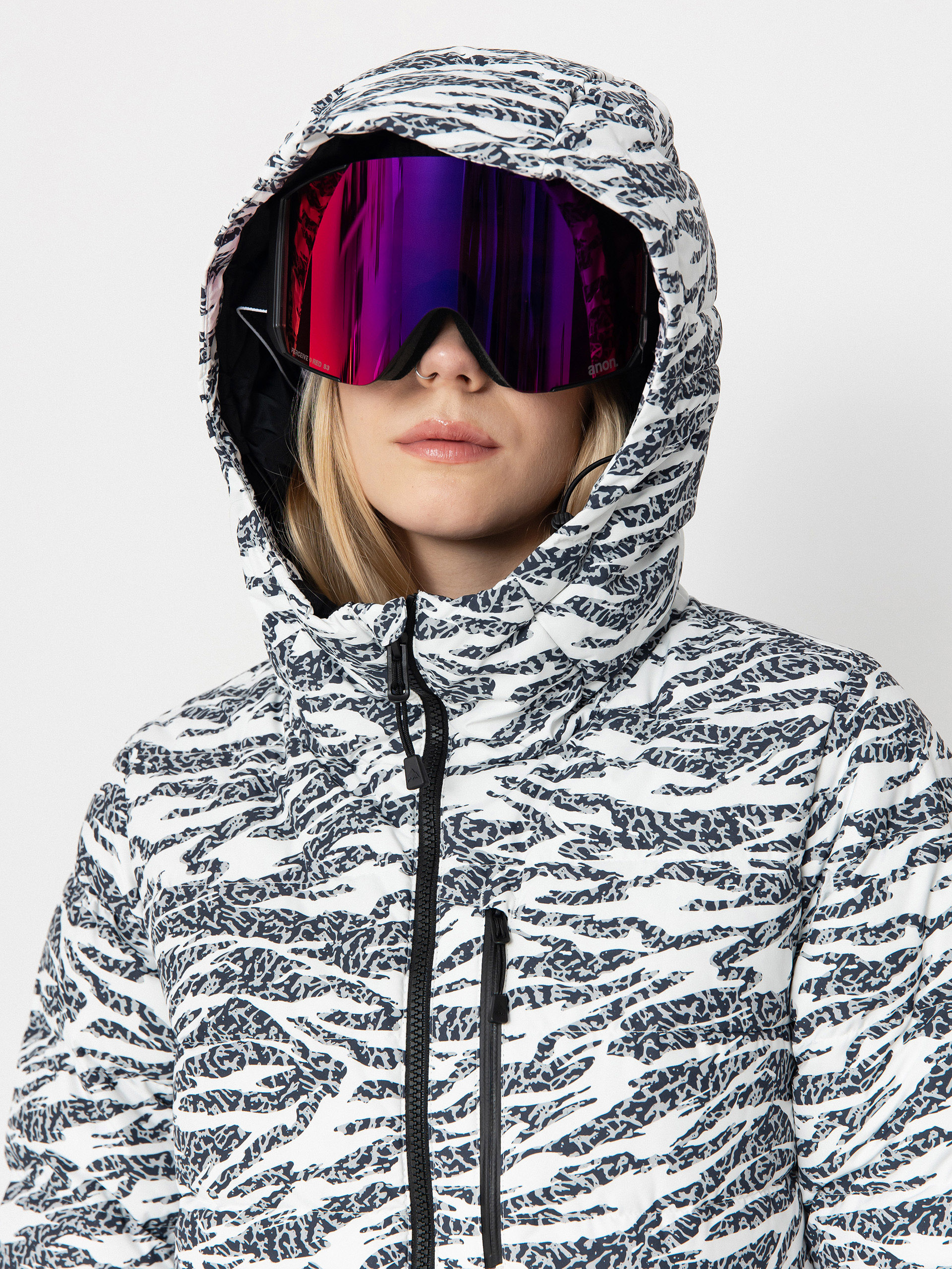 Dámska Snowboardová bunda Burton Loyil Down (zebra camo)