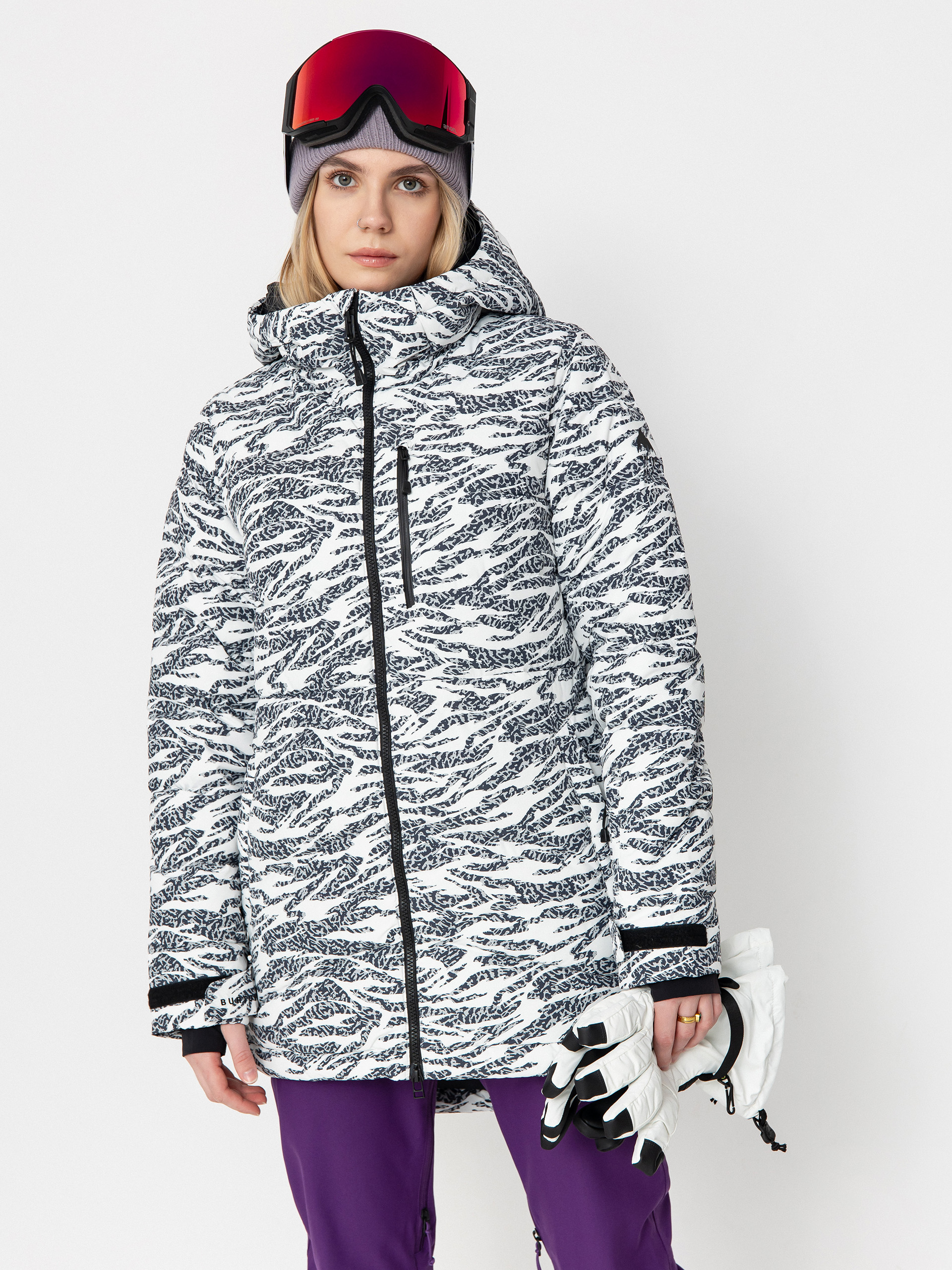 Dámska Snowboardová bunda Burton Loyil Down (zebra camo)
