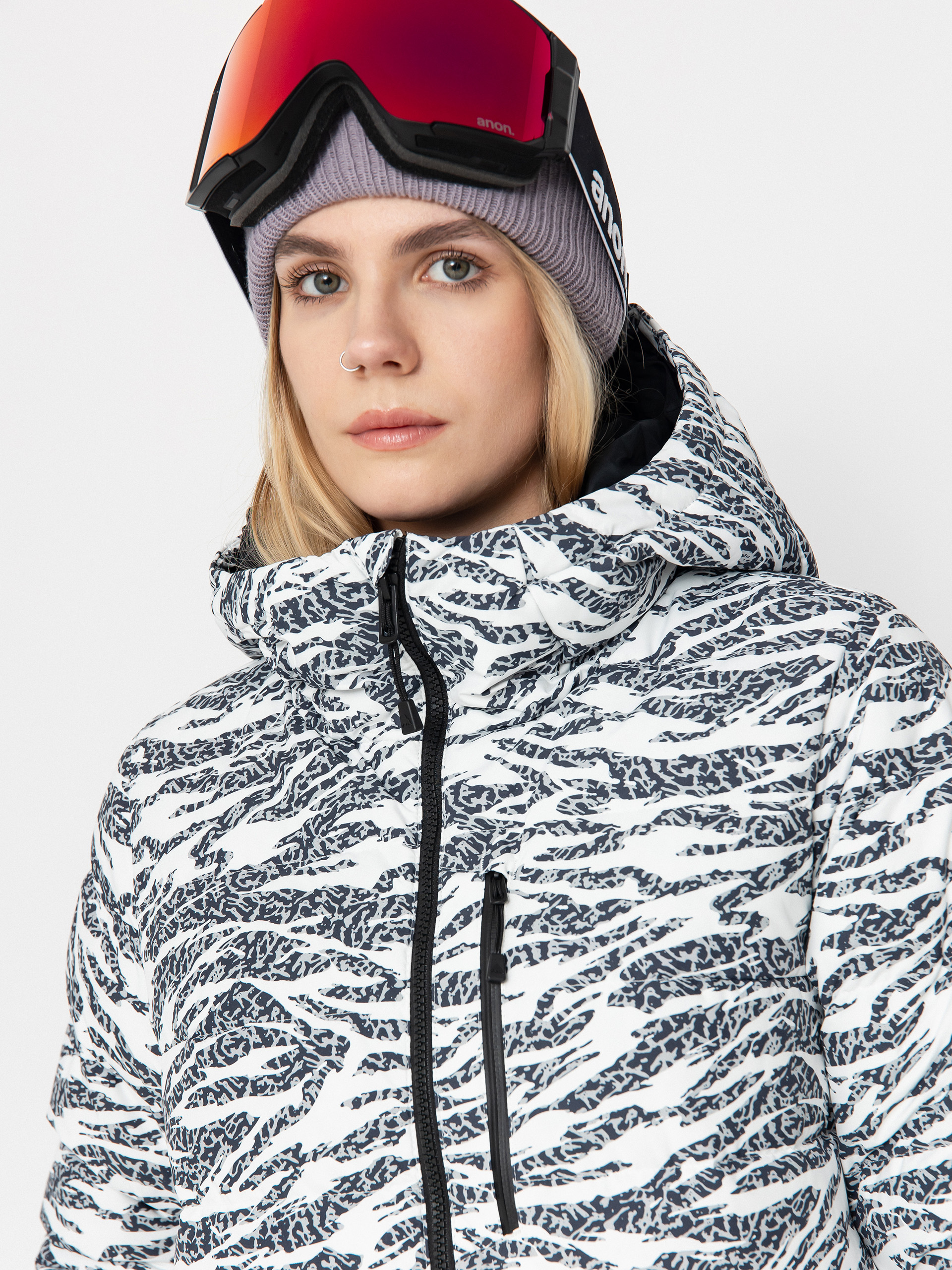 Dámska Snowboardová bunda Burton Loyil Down (zebra camo)