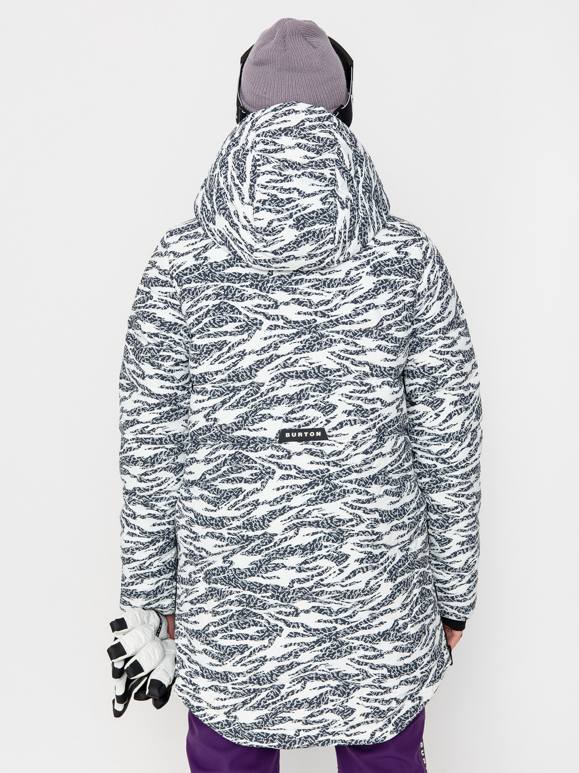 Dámska Snowboardová bunda Burton Loyil Down (zebra camo)