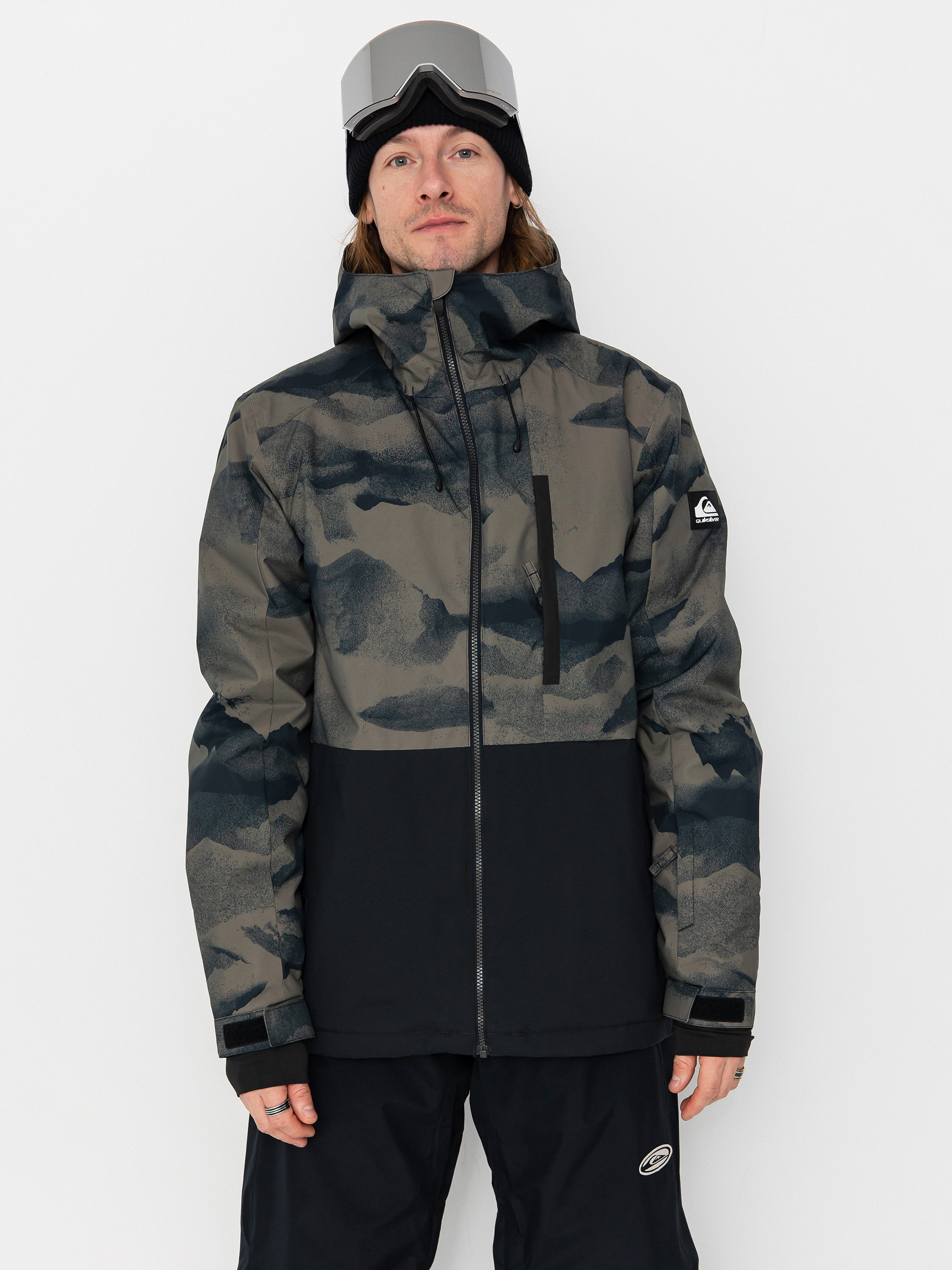 Snowboardovu00e1 bunda Quiksilver Mission Printed Block (mountain spray cante)