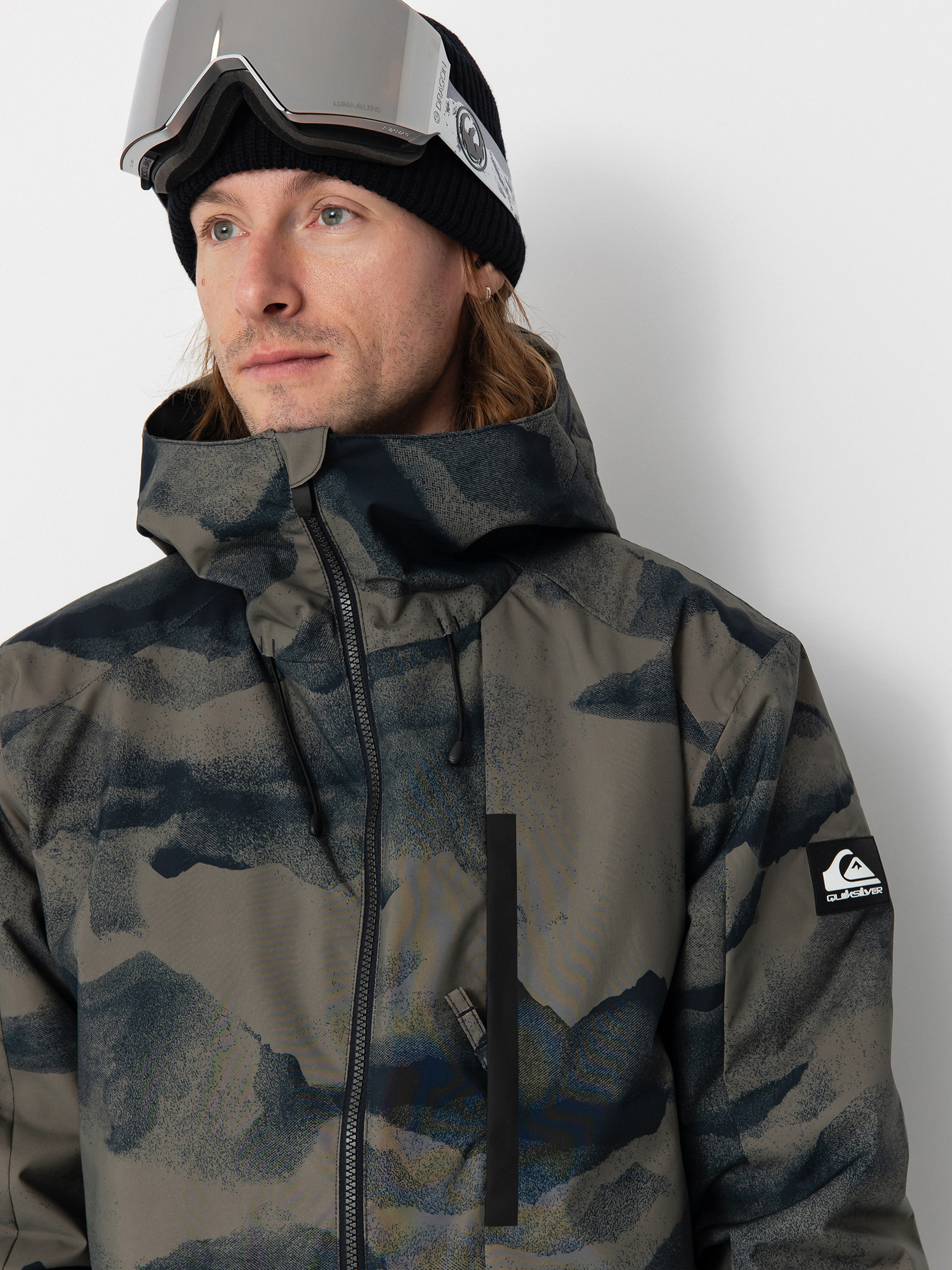 Pánska Snowboardová bunda Quiksilver Mission Printed Block (mountain spray cante)