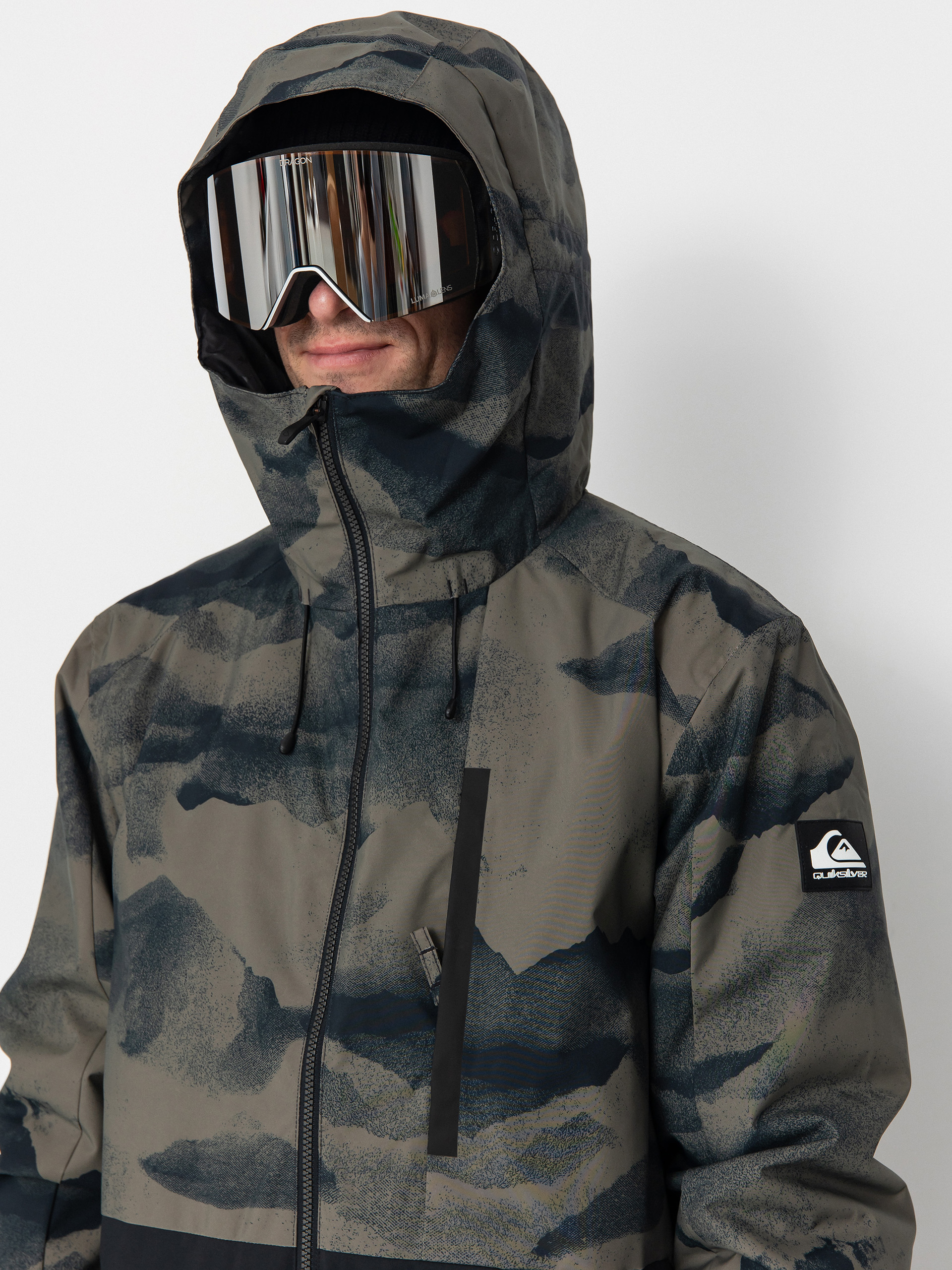 Pánska Snowboardová bunda Quiksilver Mission Printed Block (mountain spray cante)
