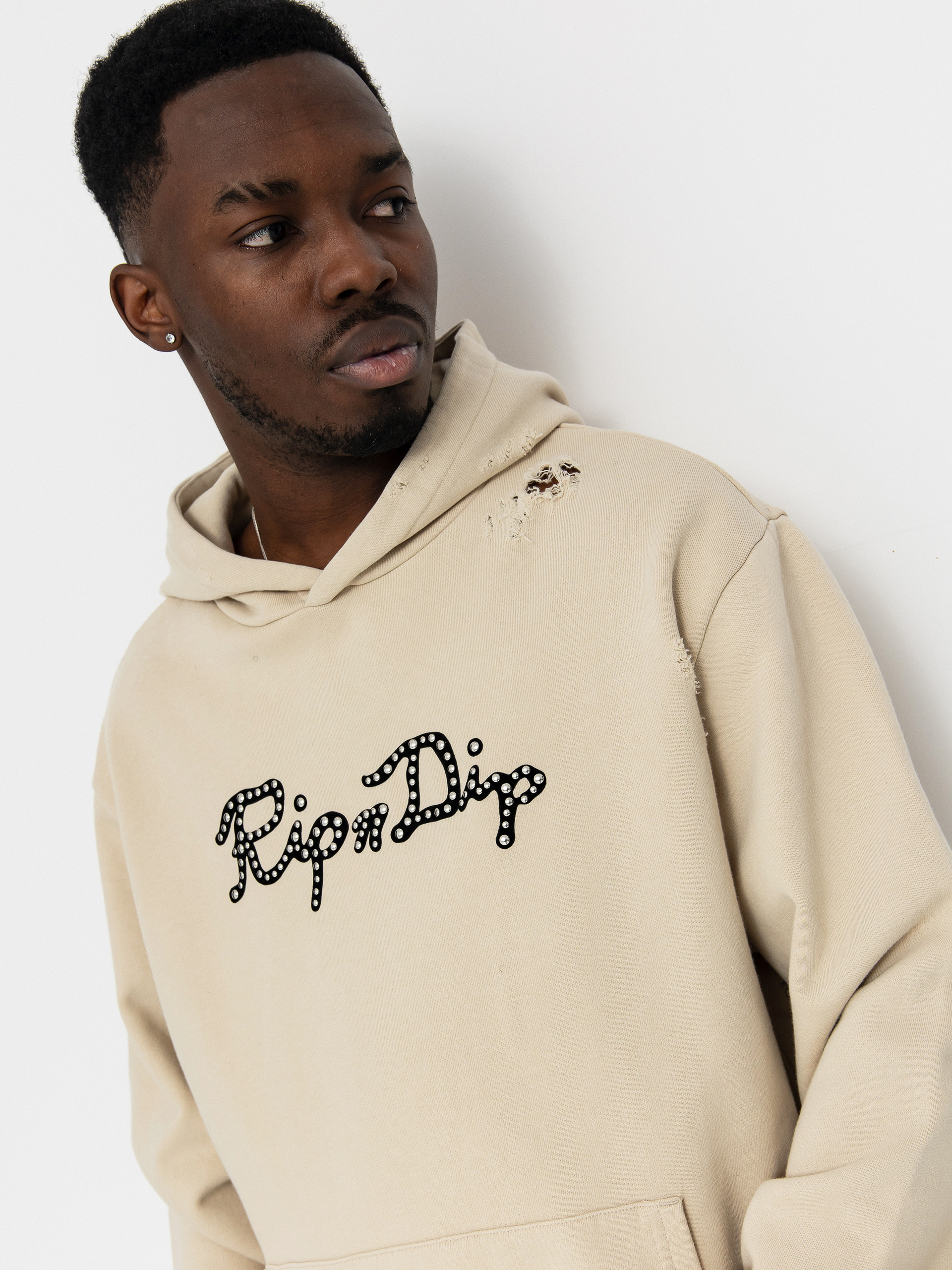 Mikina s kapucňou RipNDip Script HD (khaki)