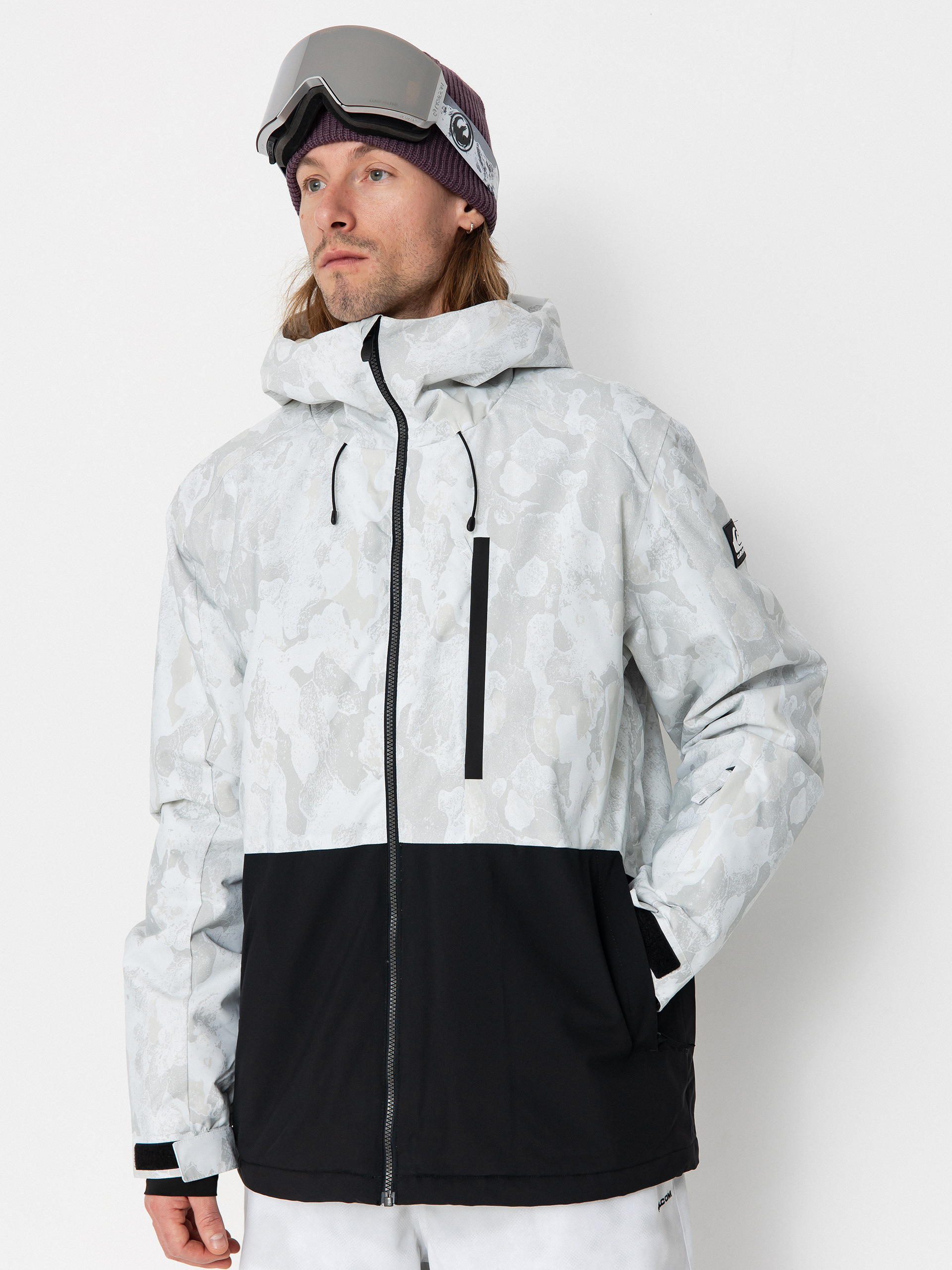 Pánska Snowboardová bunda Quiksilver Mission Printed Block (nature zoom birch)