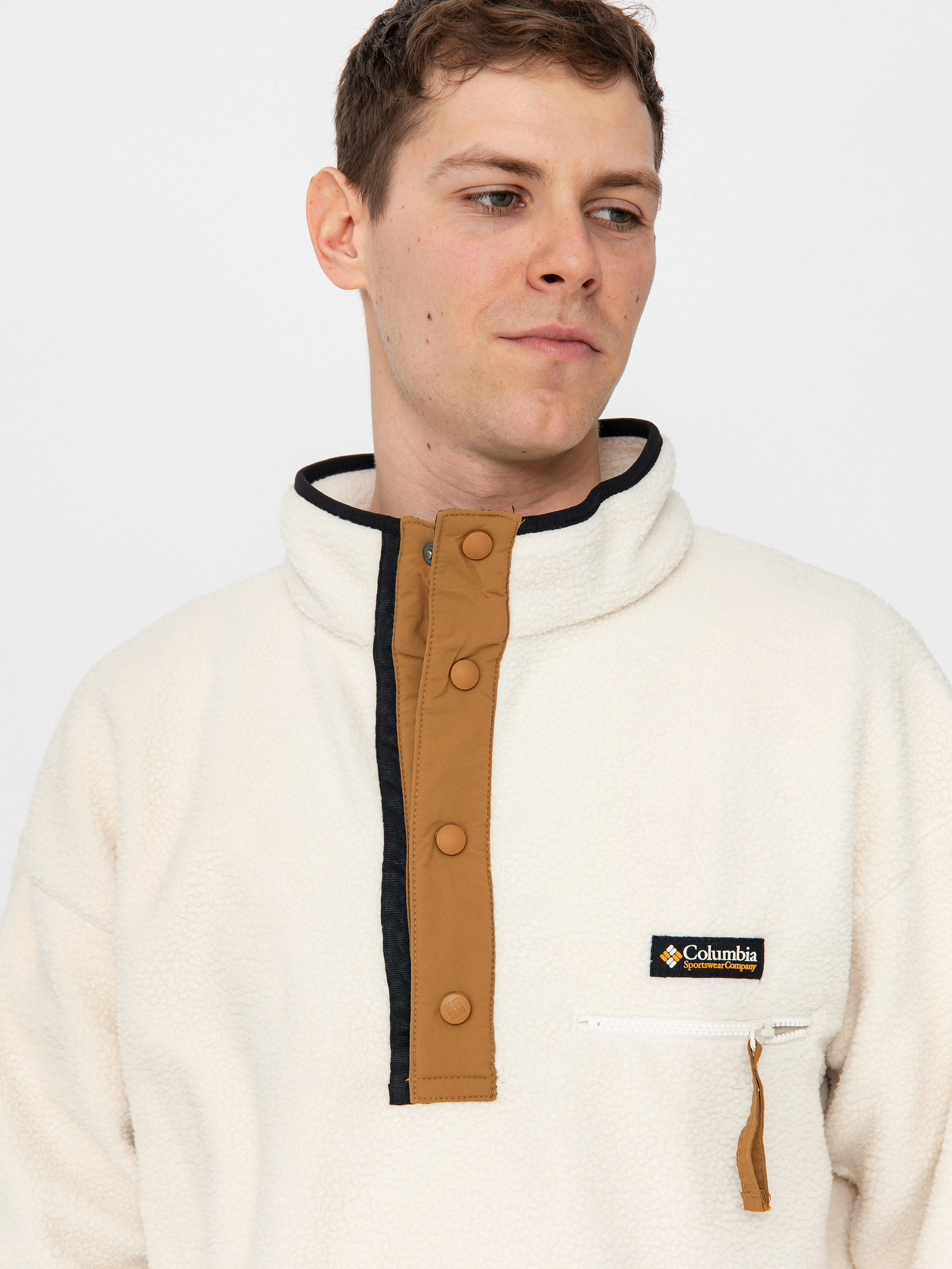 Pánsky Flísová mikina Columbia Helvetia II Half Snap (chalk)