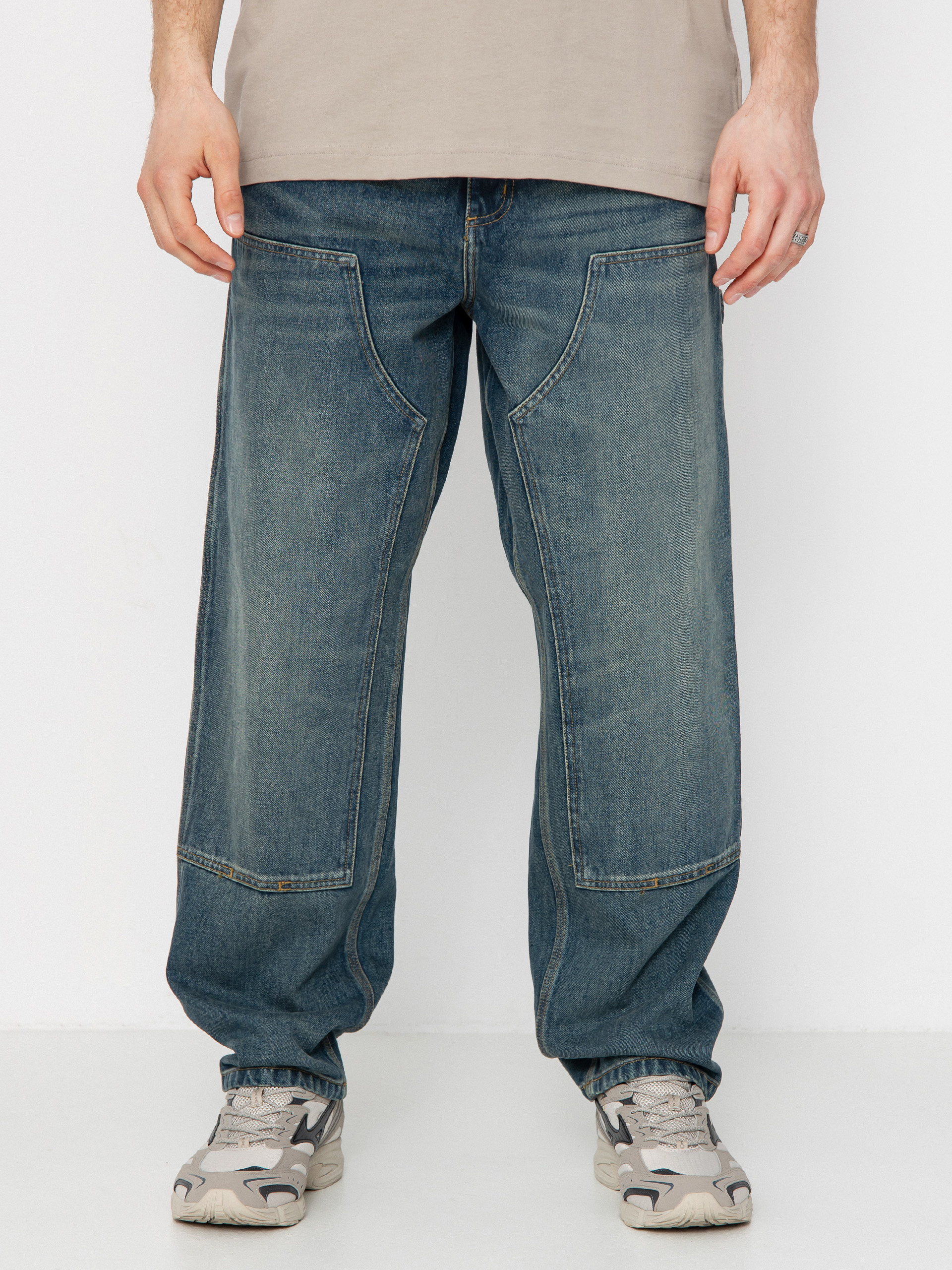 Nohavice Carhartt WIP Double Knee (blue)