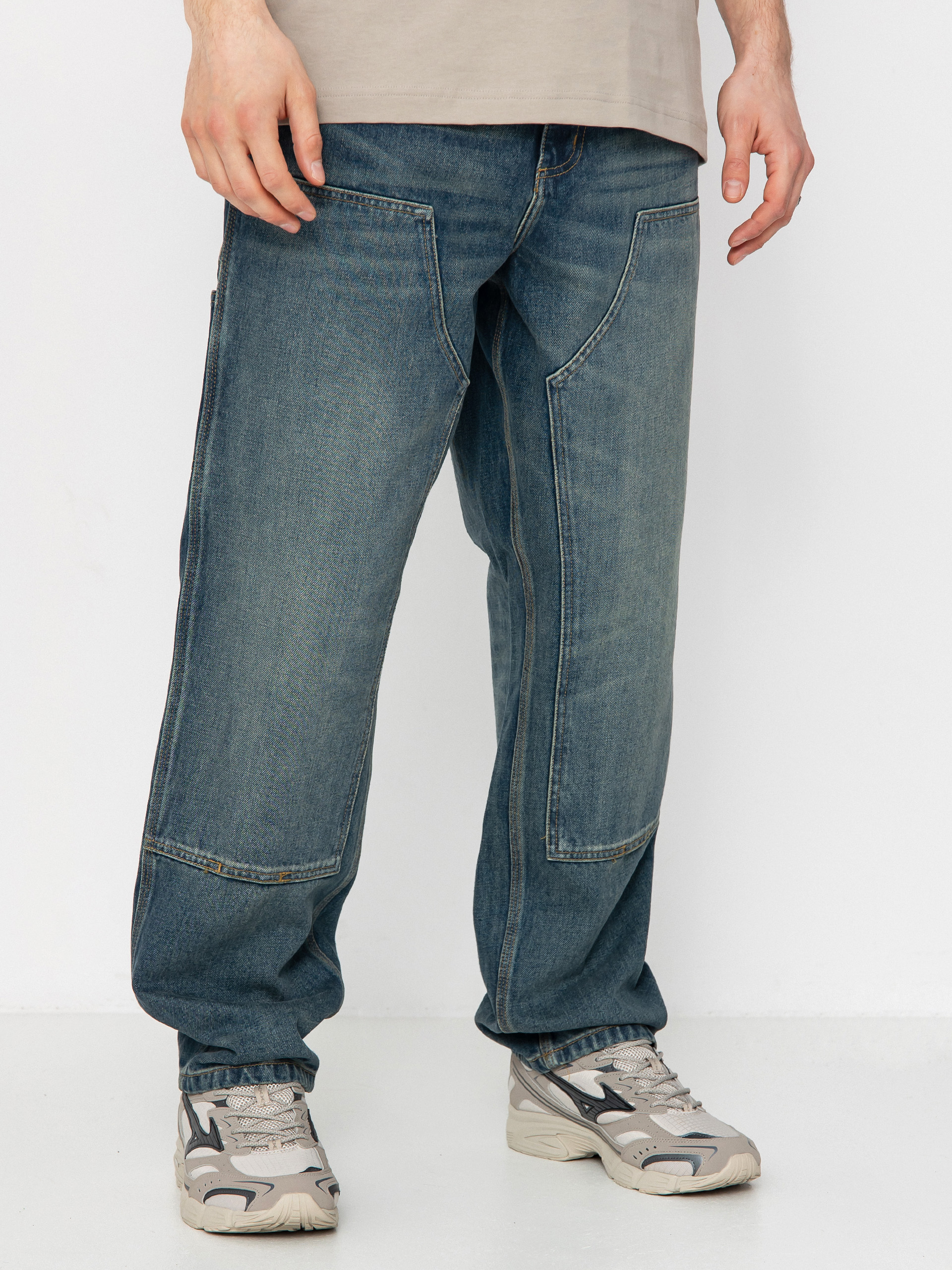 Nohavice Carhartt WIP Double Knee (blue)