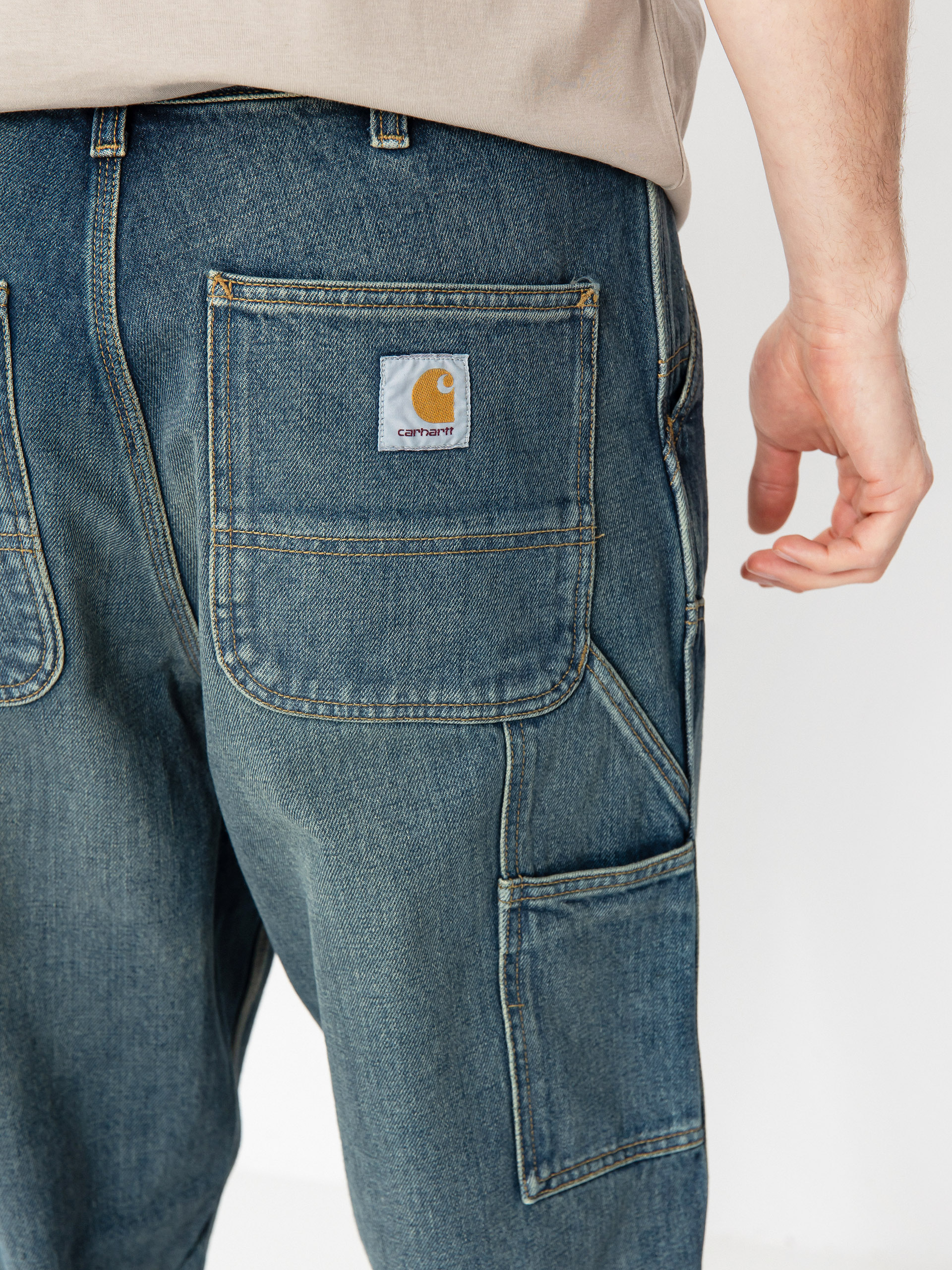 Nohavice Carhartt WIP Double Knee (blue)