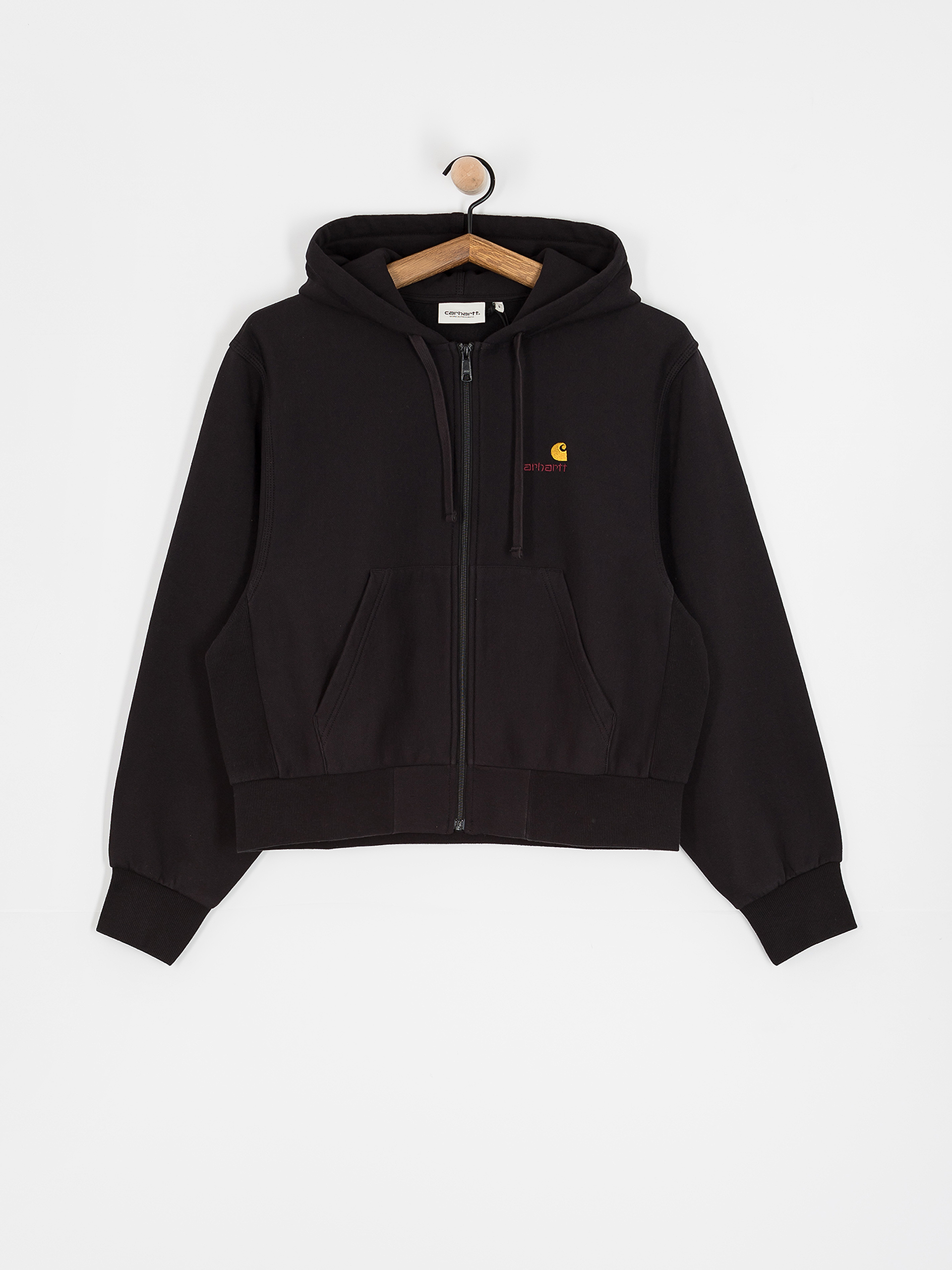 Mikina s kapucňou Carhartt WIP American Script ZHD Wmn (black)