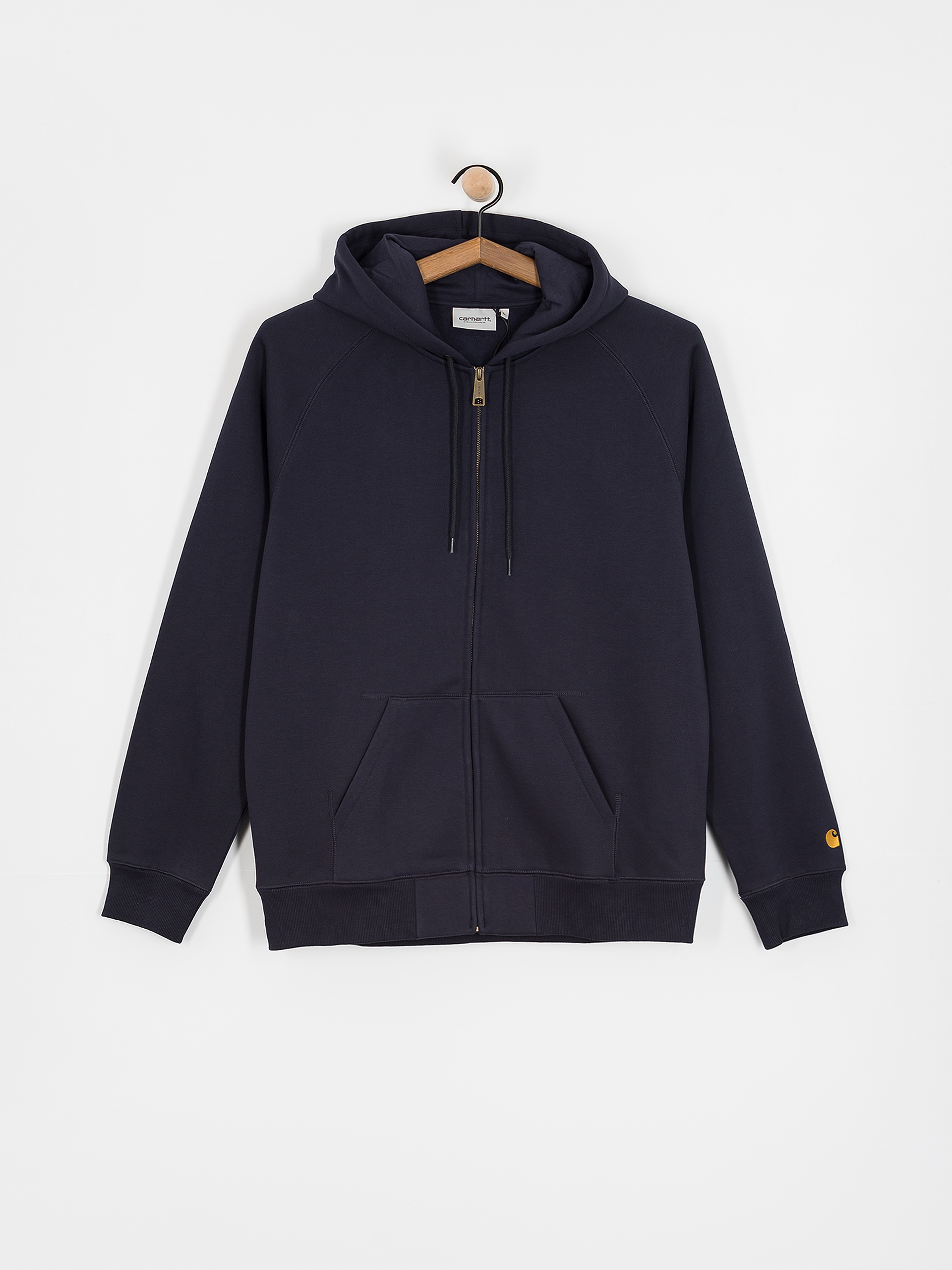 Mikina s kapucňou Carhartt WIP Chase ZHD (dark navy/gold)