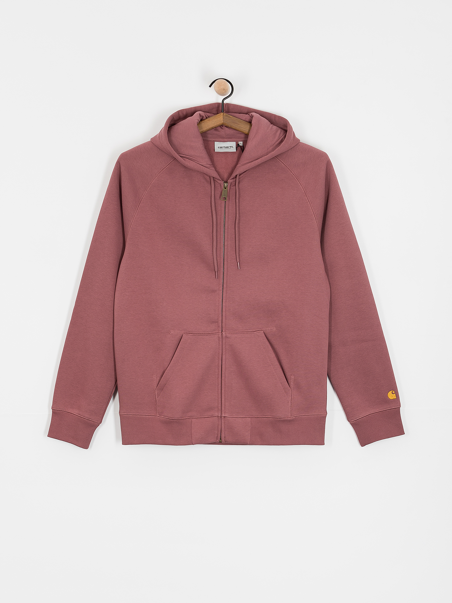 Mikina s kapucňou Carhartt WIP Chase ZHD (dusky pink/gold)