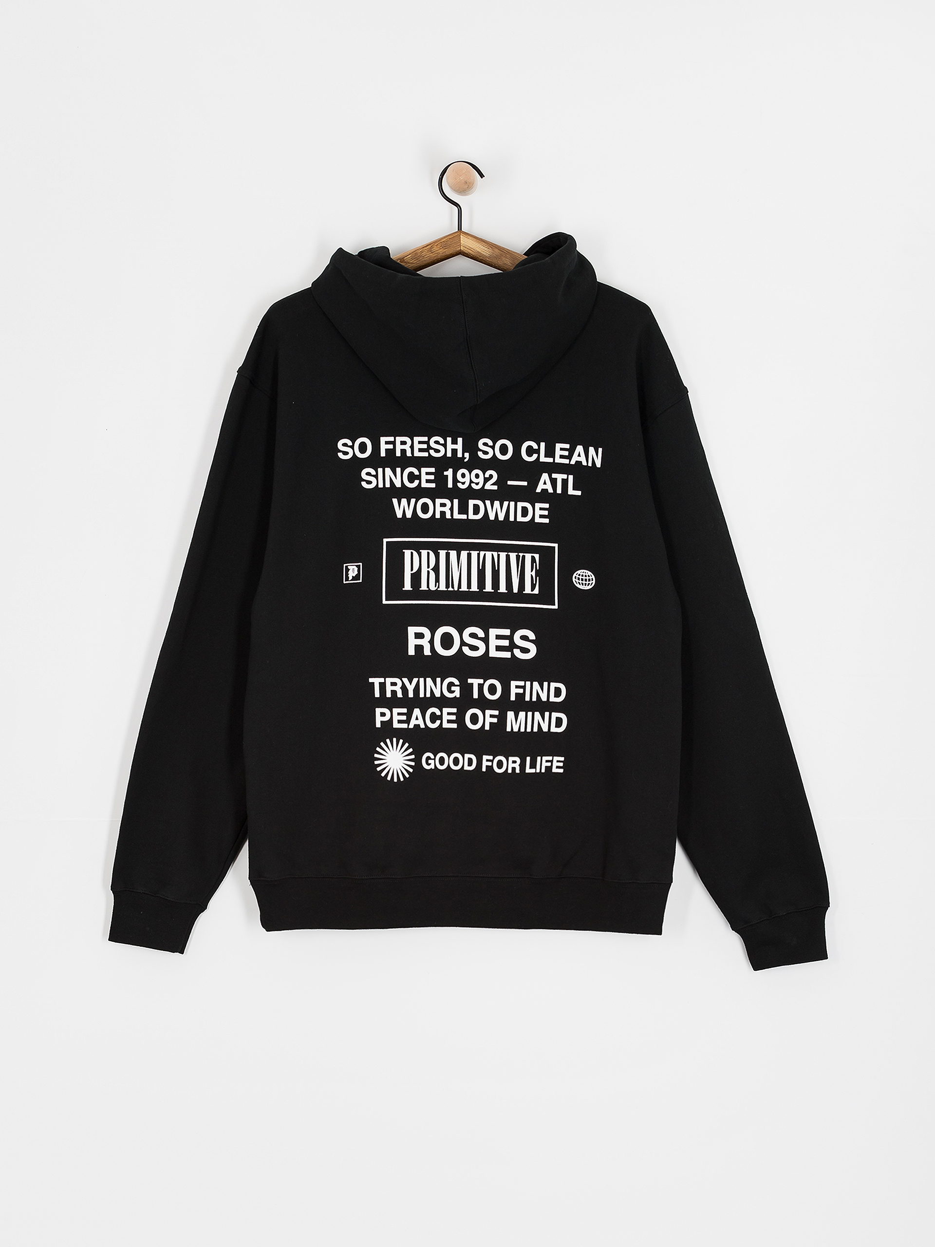 Mikina s kapucňou Primitive Stripes HD (black)