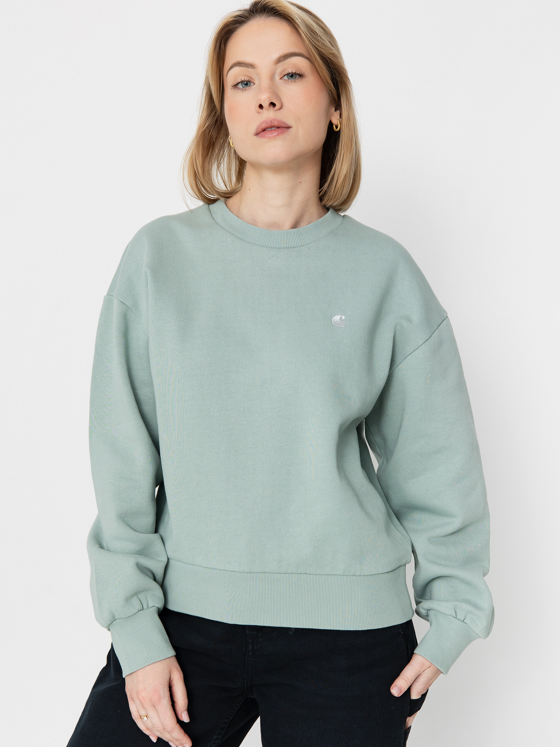 Mikina Carhartt WIP Casey Wmn (frosted green/silver)