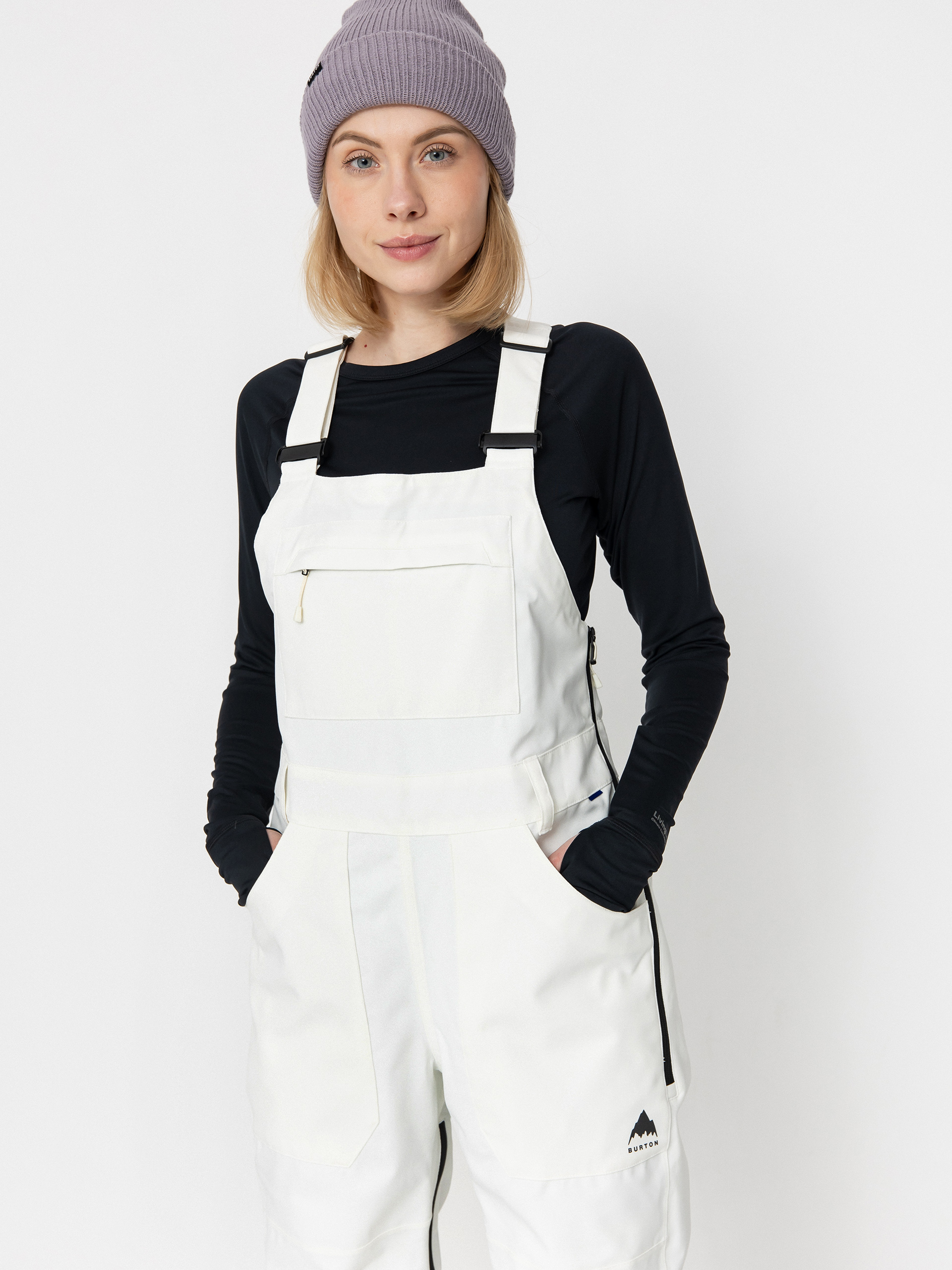 Dámske Snowboardové nohavice Burton Avalon Stretch Bib (stout white)