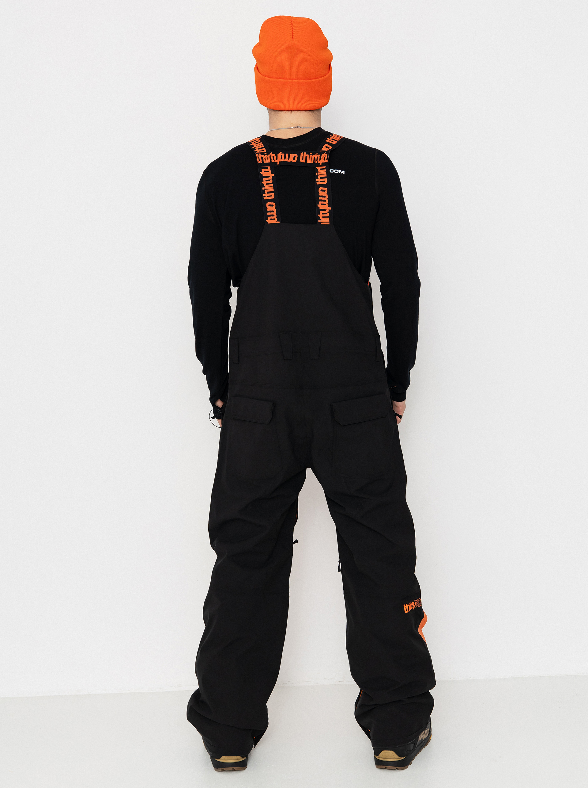 Pánske Snowboardové nohavice ThirtyTwo Basement Bib (black/orange)