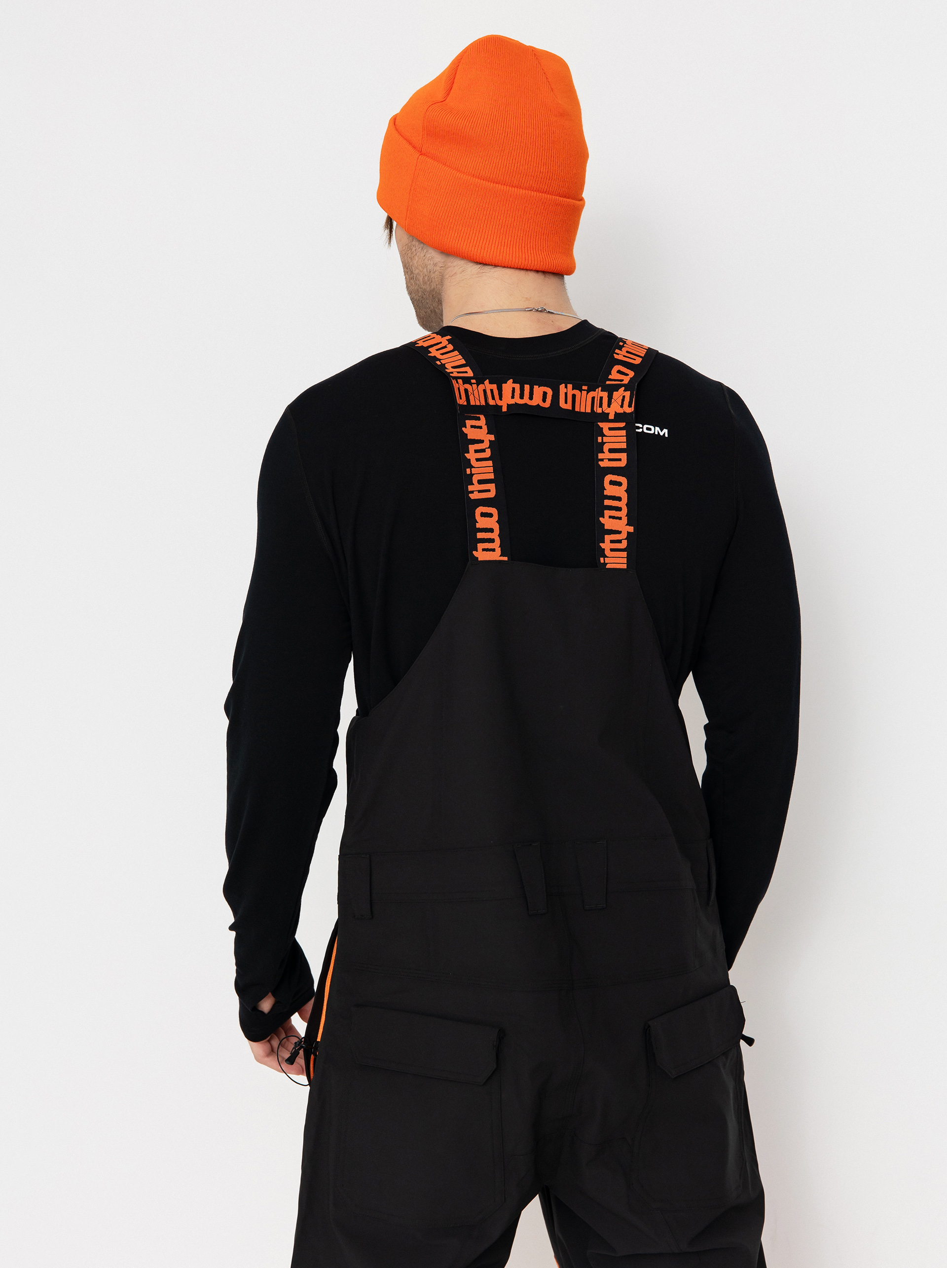 Pánske Snowboardové nohavice ThirtyTwo Basement Bib (black/orange)