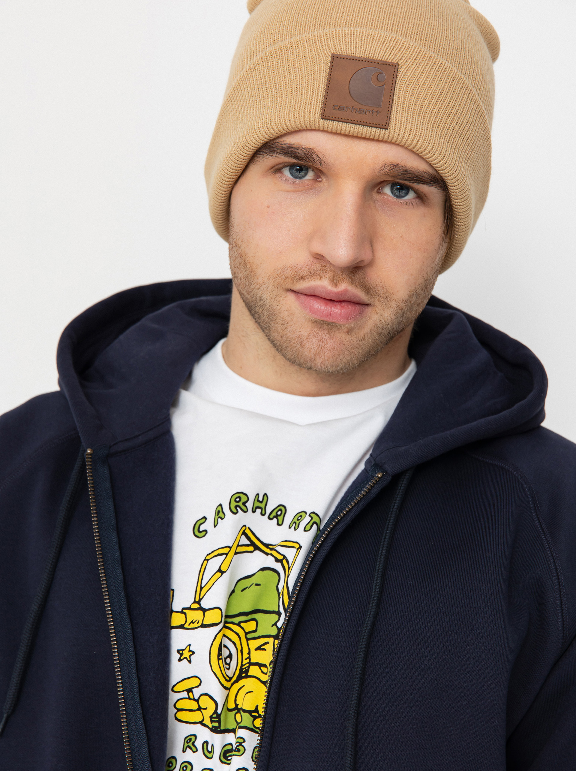 Mikina s kapucňou Carhartt WIP Chase ZHD (dark navy/gold)