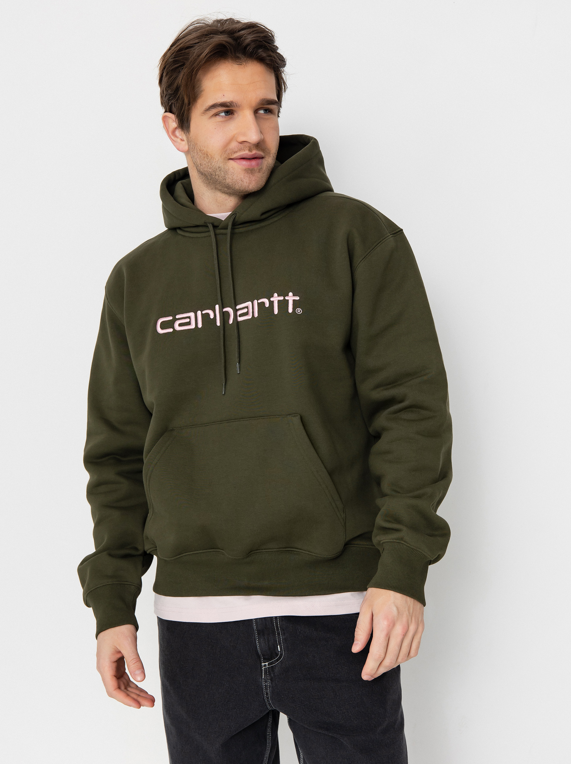 Mikina s kapucňou Carhartt WIP Carhartt HD (turtle/air pink)