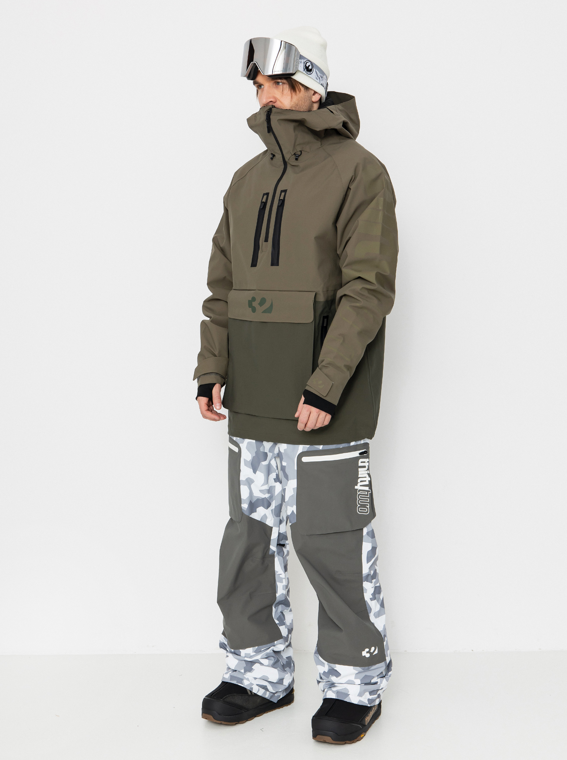 Pánska Snowboardová bunda ThirtyTwo Light Anorak (military)