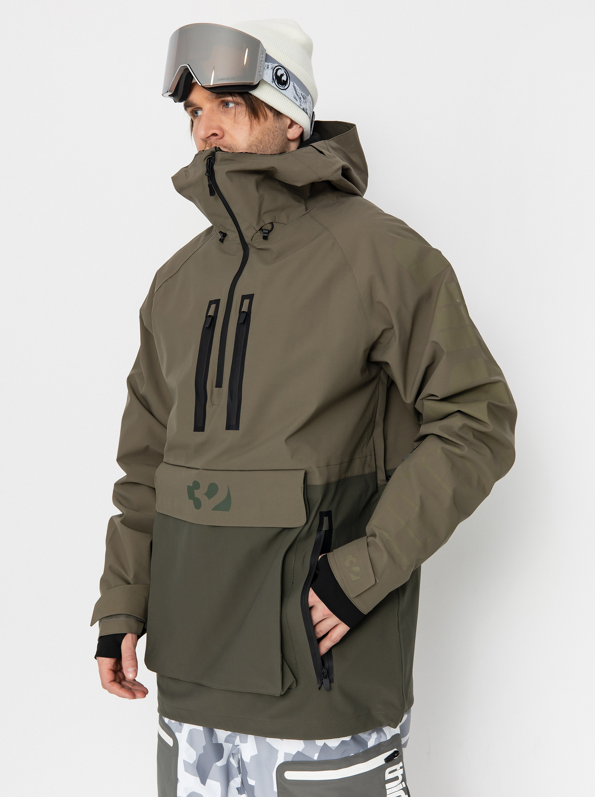 Pánska Snowboardová bunda ThirtyTwo Light Anorak (military)