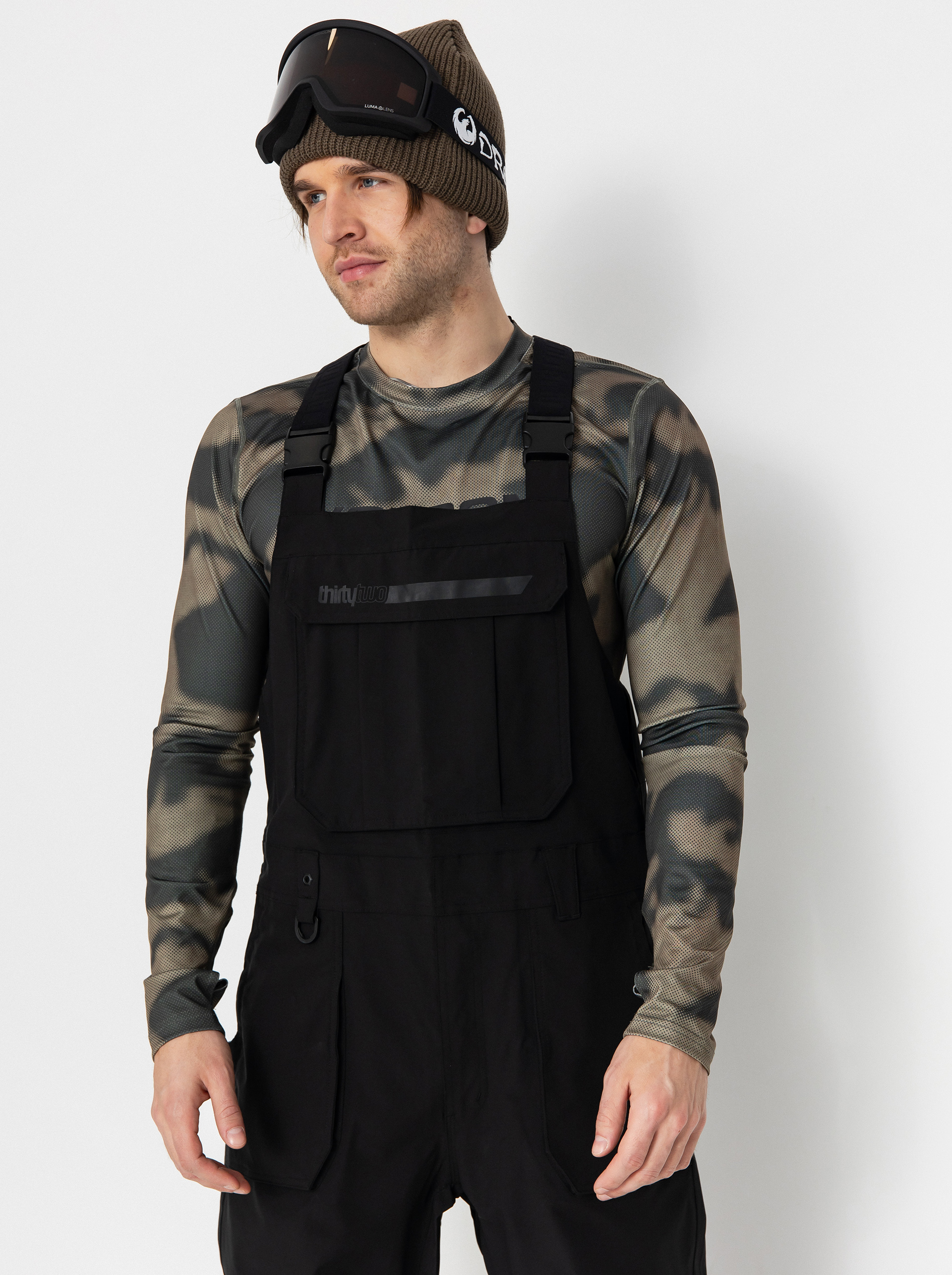 Pánske Snowboardové nohavice ThirtyTwo Basement Bib (black)