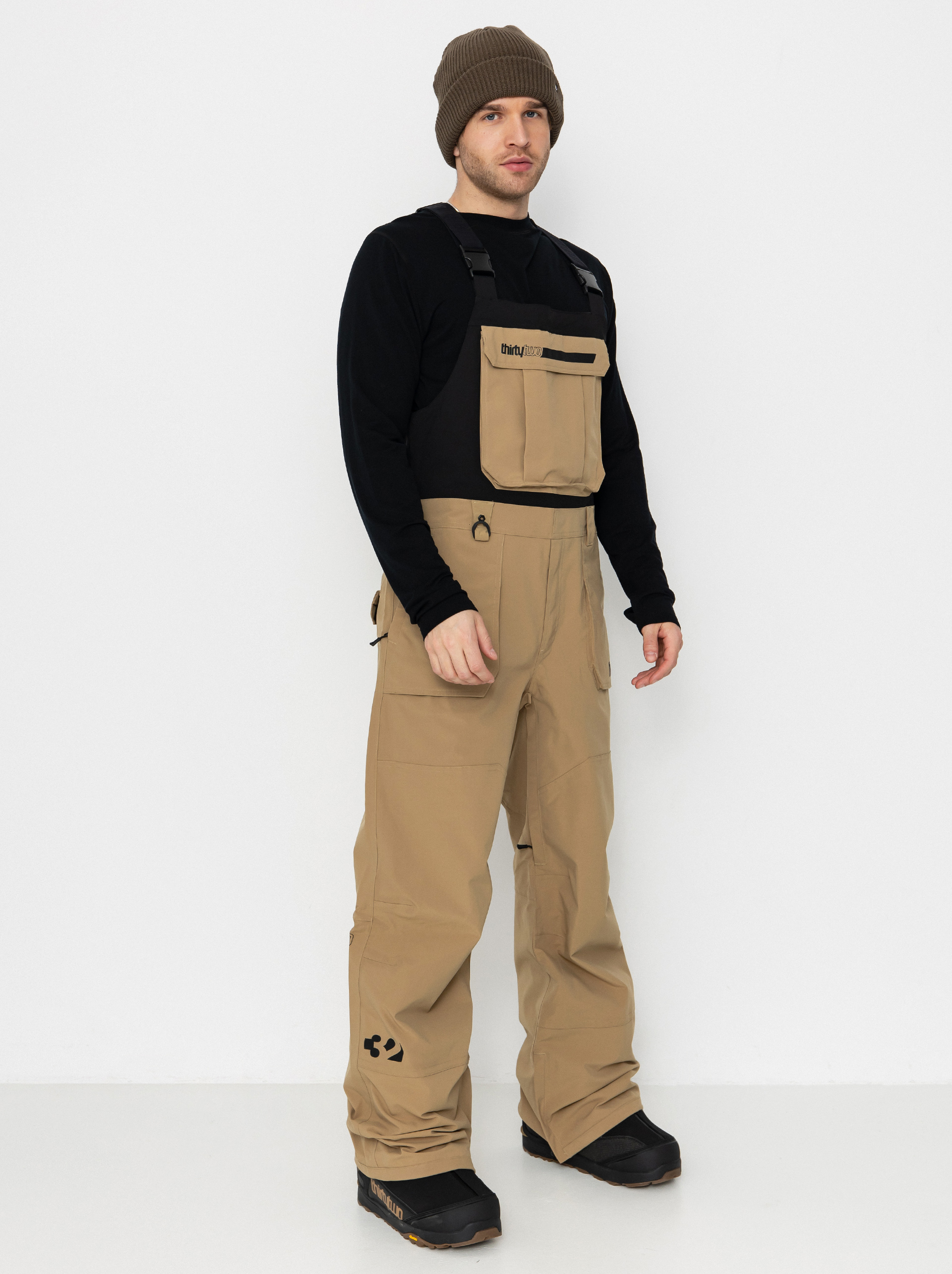 Pánske Snowboardové nohavice ThirtyTwo Basement Bib (khaki)