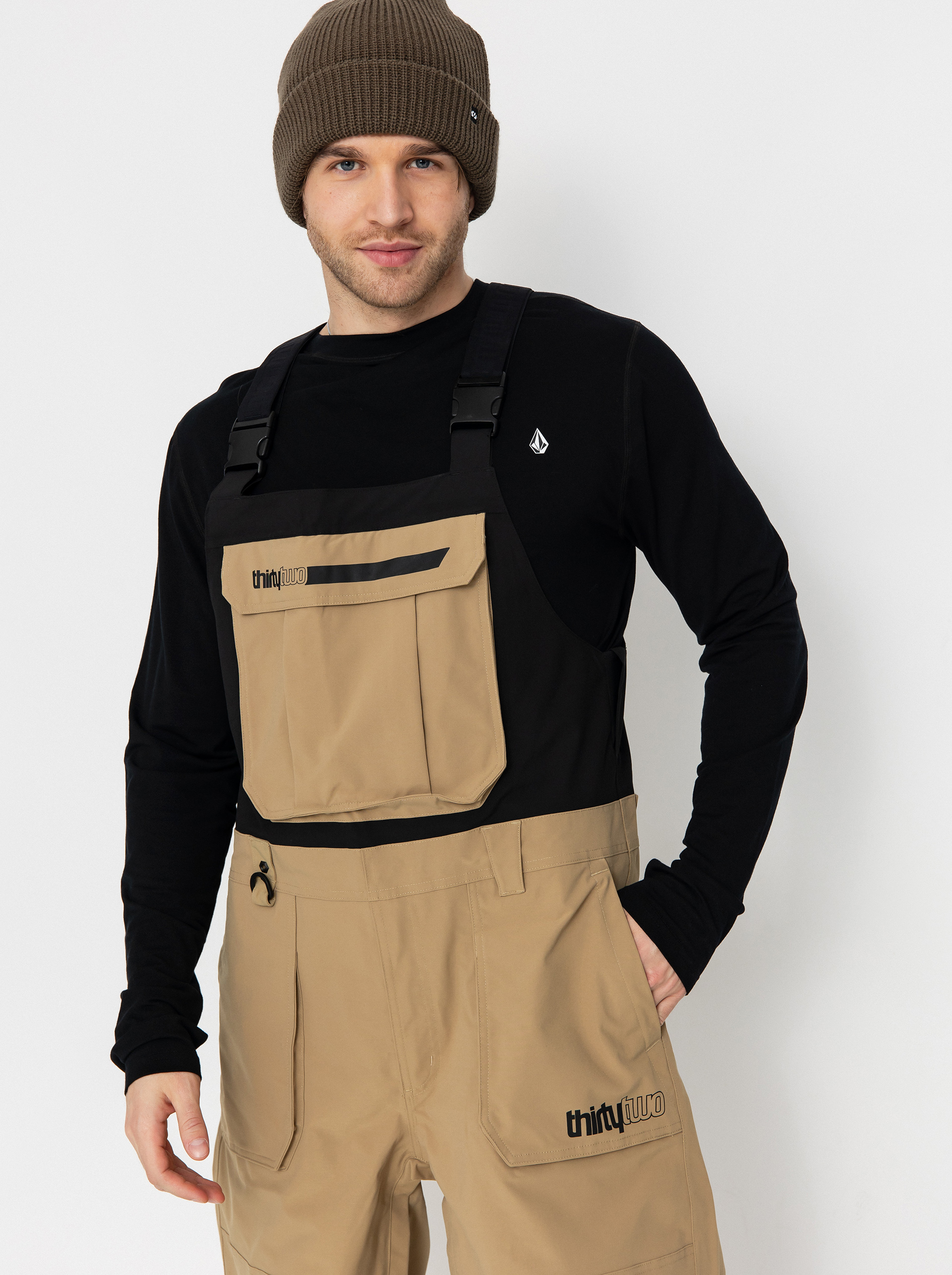 Pánske Snowboardové nohavice ThirtyTwo Basement Bib (khaki)