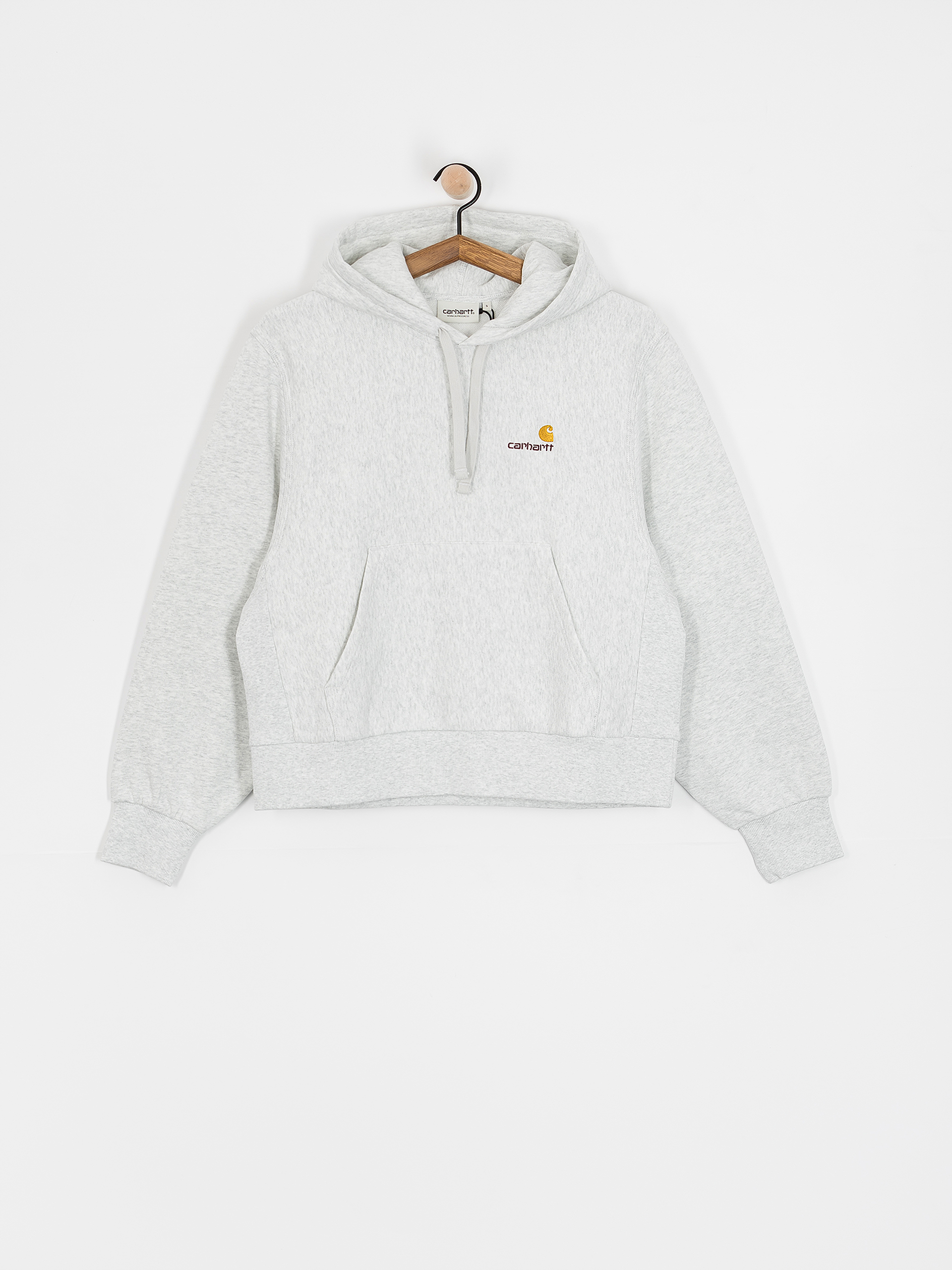 Mikina s kapucňou Carhartt WIP American Script HD Wmn (ash heather)