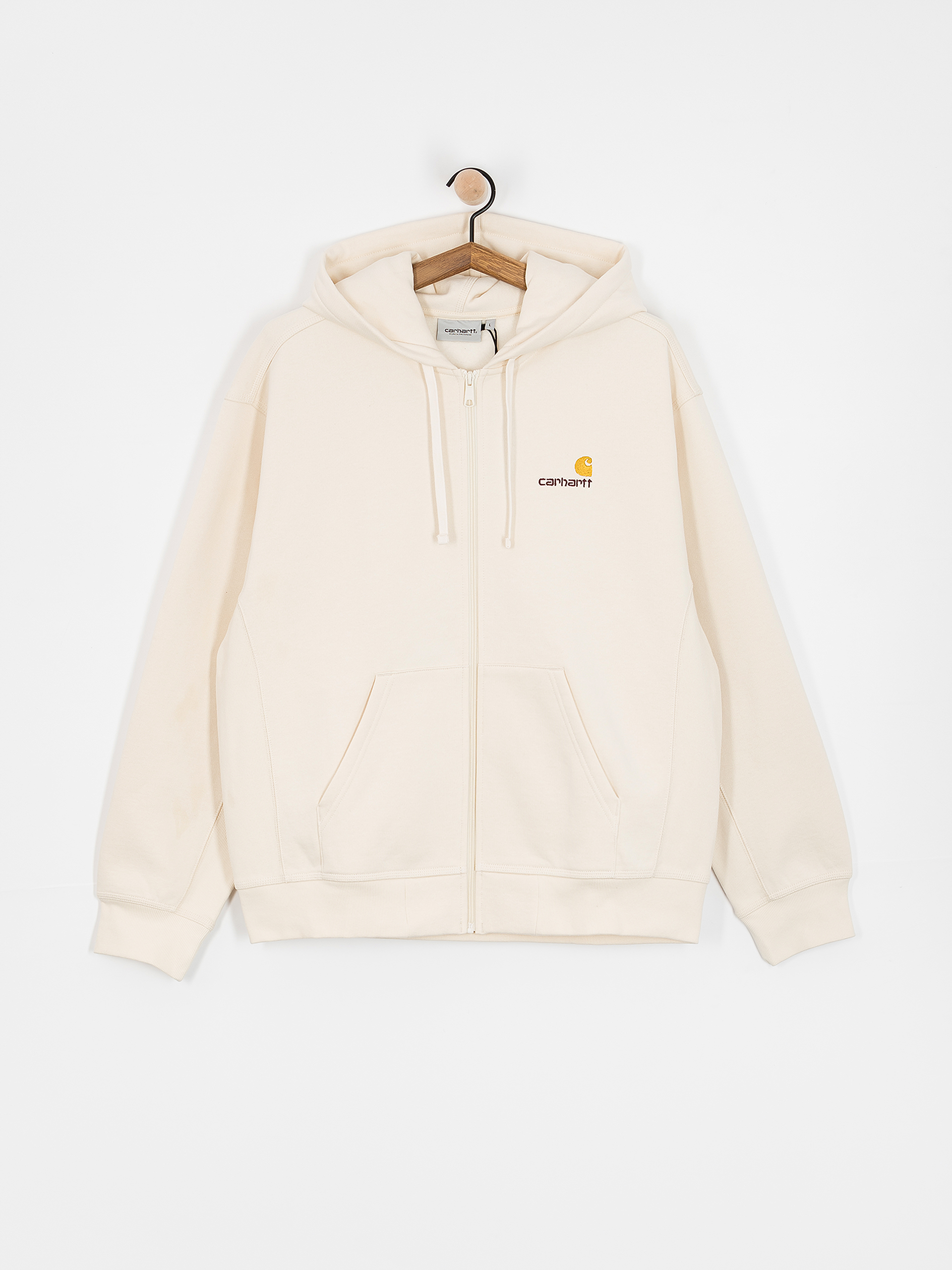 Mikina s kapucňou Carhartt WIP American Script ZHD (natural)