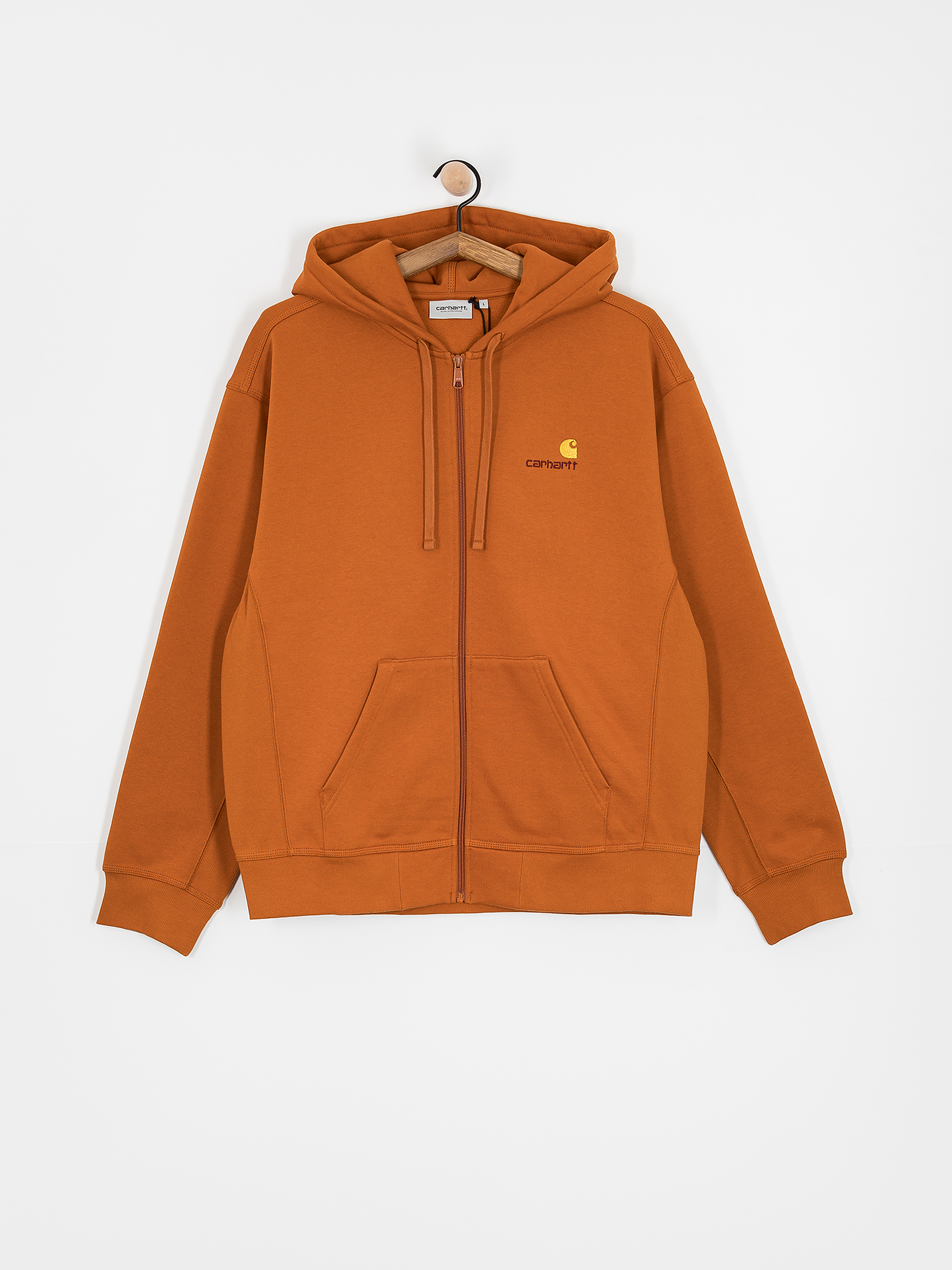 Mikina s kapucňou Carhartt WIP American Script ZHD (sienna)