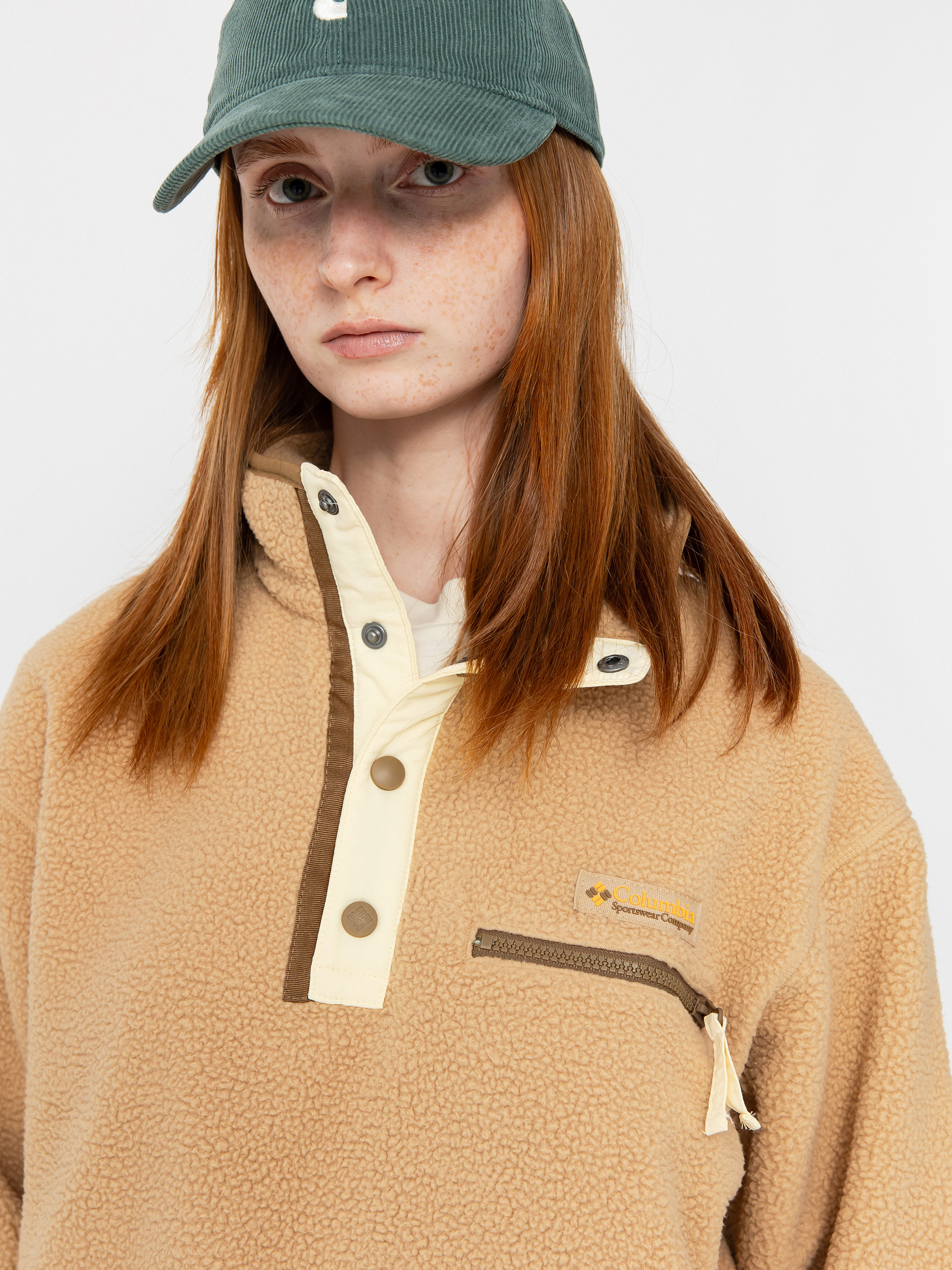 Dámsky Flísová mikina Columbia Helvetia II Cropped Half Snap (canoe)