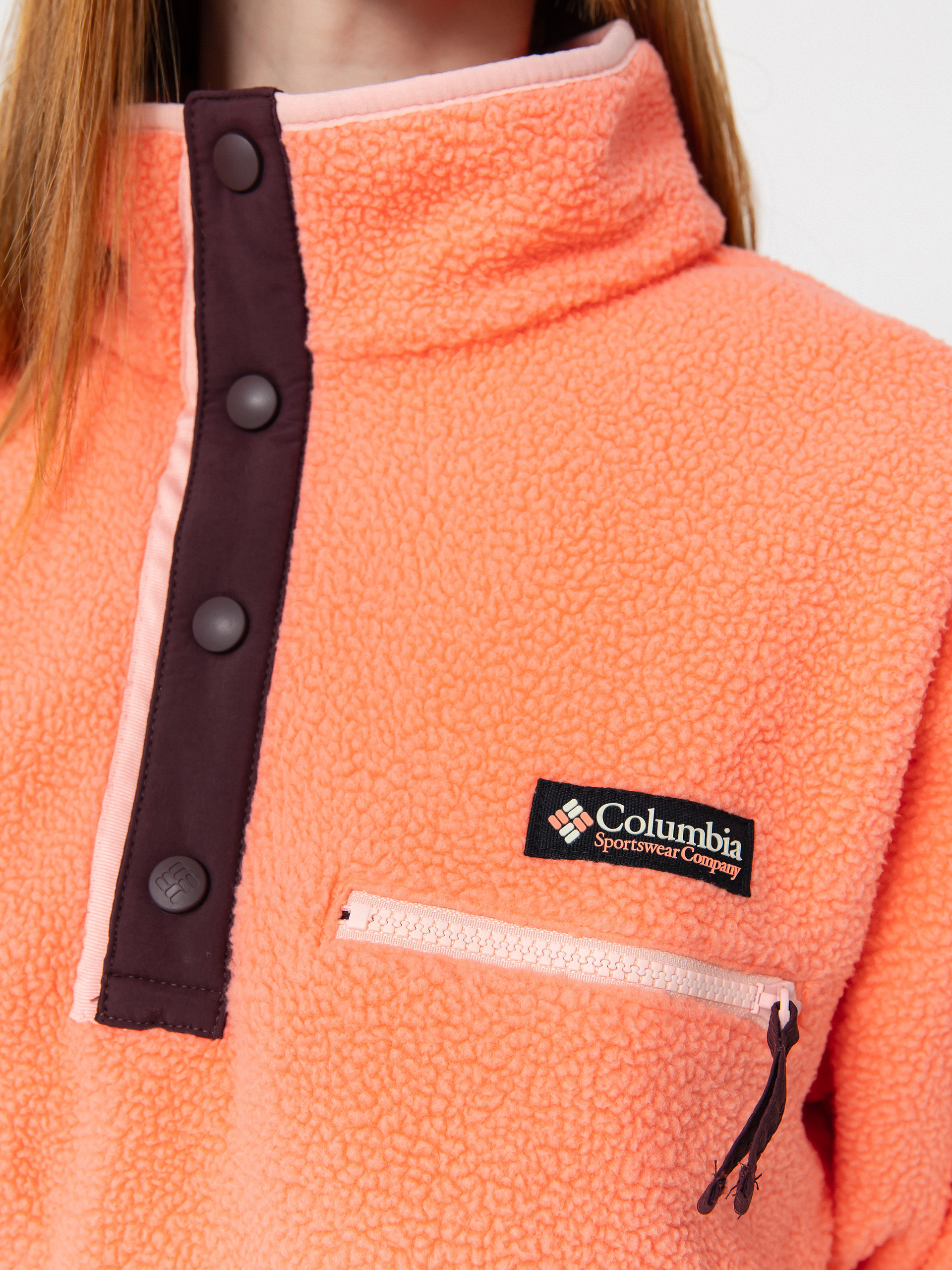 Dámsky Flísová mikina Columbia Helvetia II Cropped Half Snap (alpenglow)